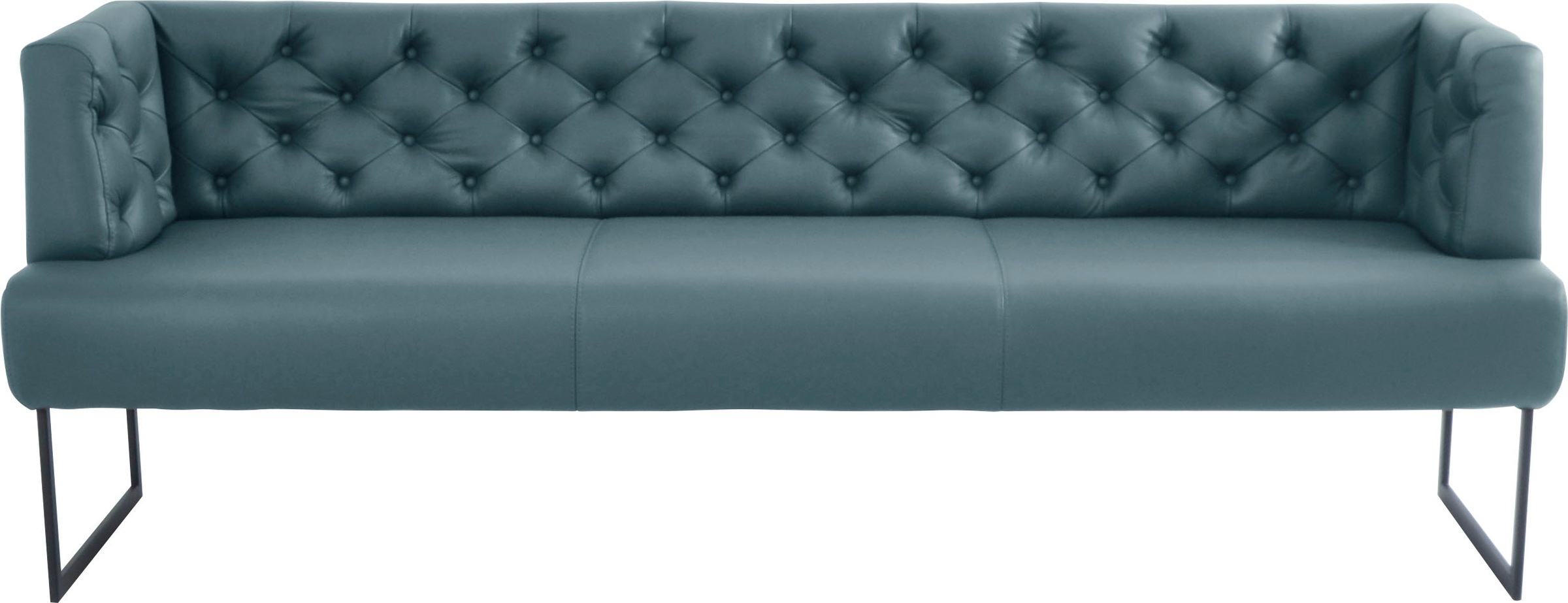 K+W Komfort & Wohnen Polsterbank »Creso«, im modernen Chesterfield-Look, mit schwarzen Kufenfüßen