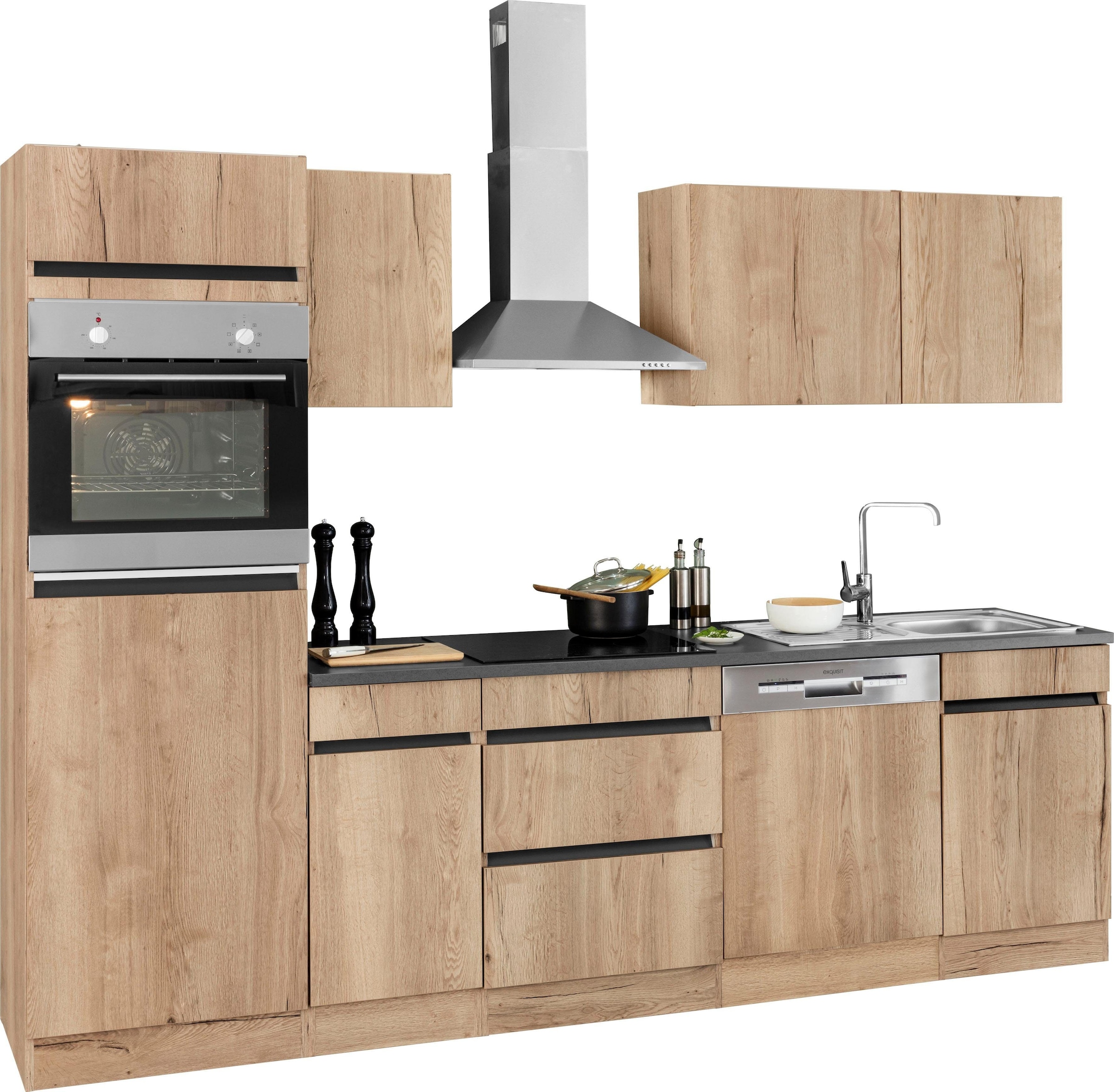 OPTIFIT Küchenzeile "Roth" Breite 270 cm, wahlweise mit E-Geräten, mit Push-to-Open-Funktion