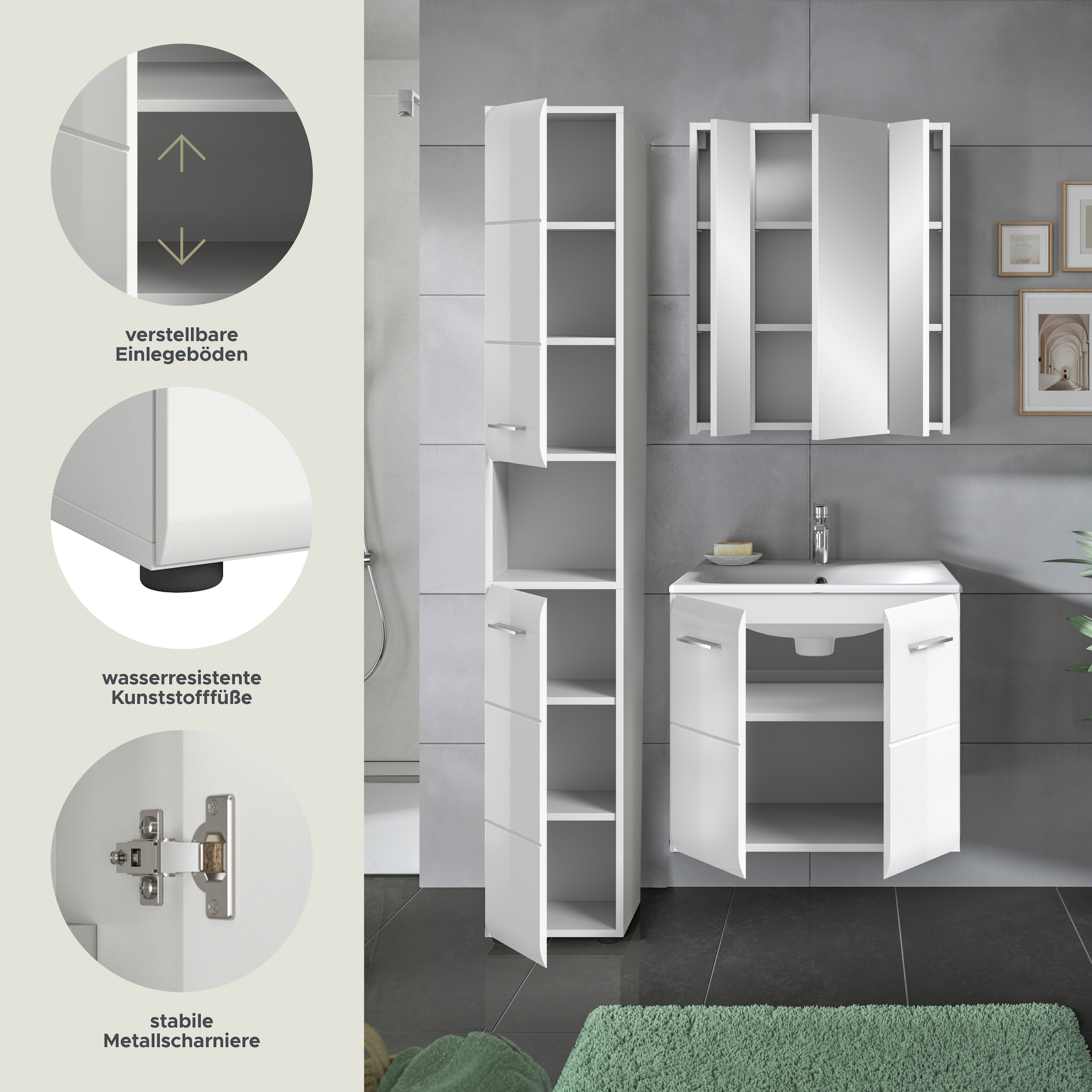 INOSIGN Badezimmer-Set Set, 4 Stk. tlg.