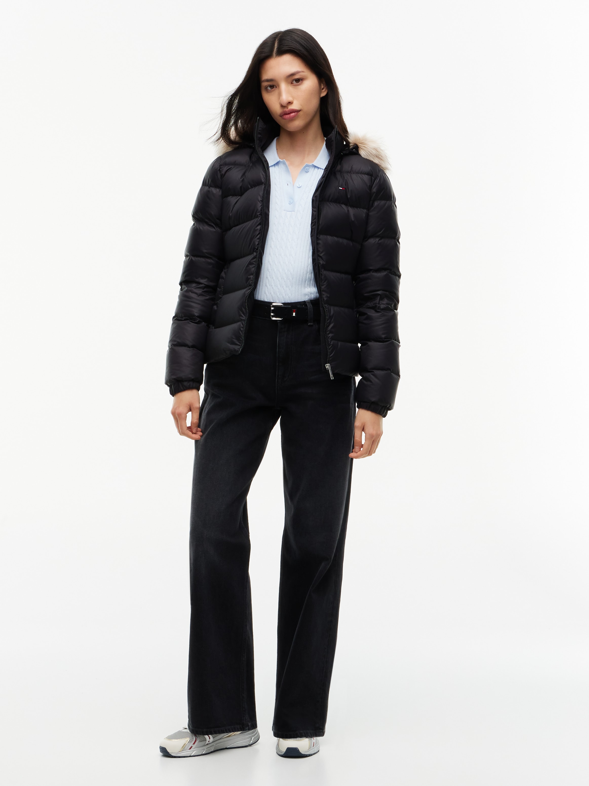 Tommy Jeans Steppjacke »TJW BASIC HOODED DOWN JACKET EXT« mit Kapuze mit Logostickerei