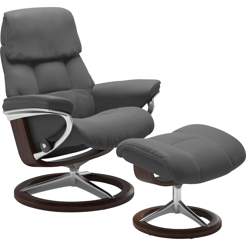 Stressless® Relaxsessel »Ruby«, (Set, Relaxsessel mit Hocker), mit Signature Base, Größe M, Gestell Eiche, Wenge, Braun & Schwarz