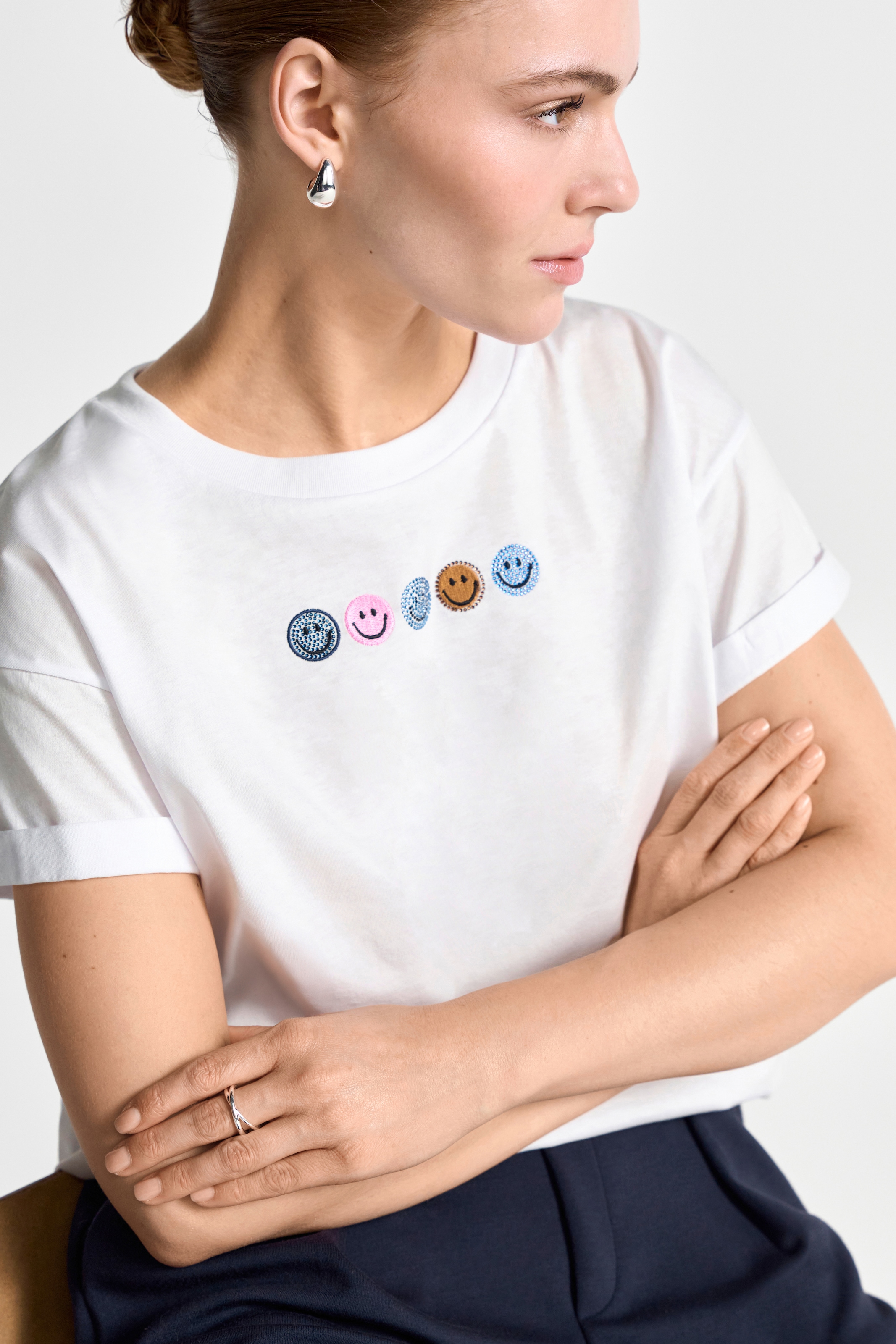 RICHROYAL T-Shirt mit Smileys Frontmotiv