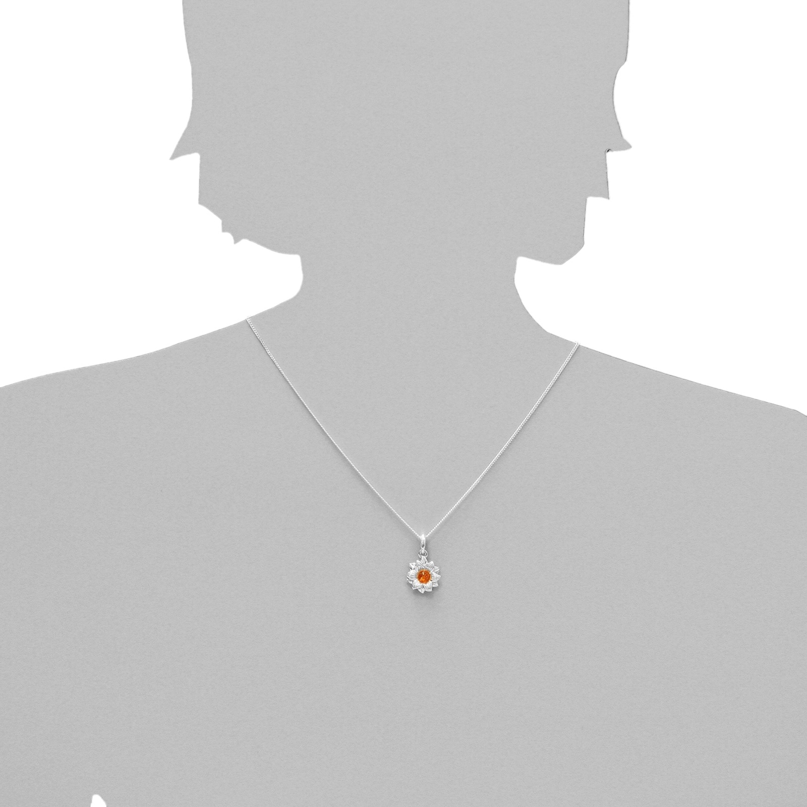 OSTSEE-SCHMUCK Kettenanhänger »- Blüte - Silber 925/000 - Bernstein« ()