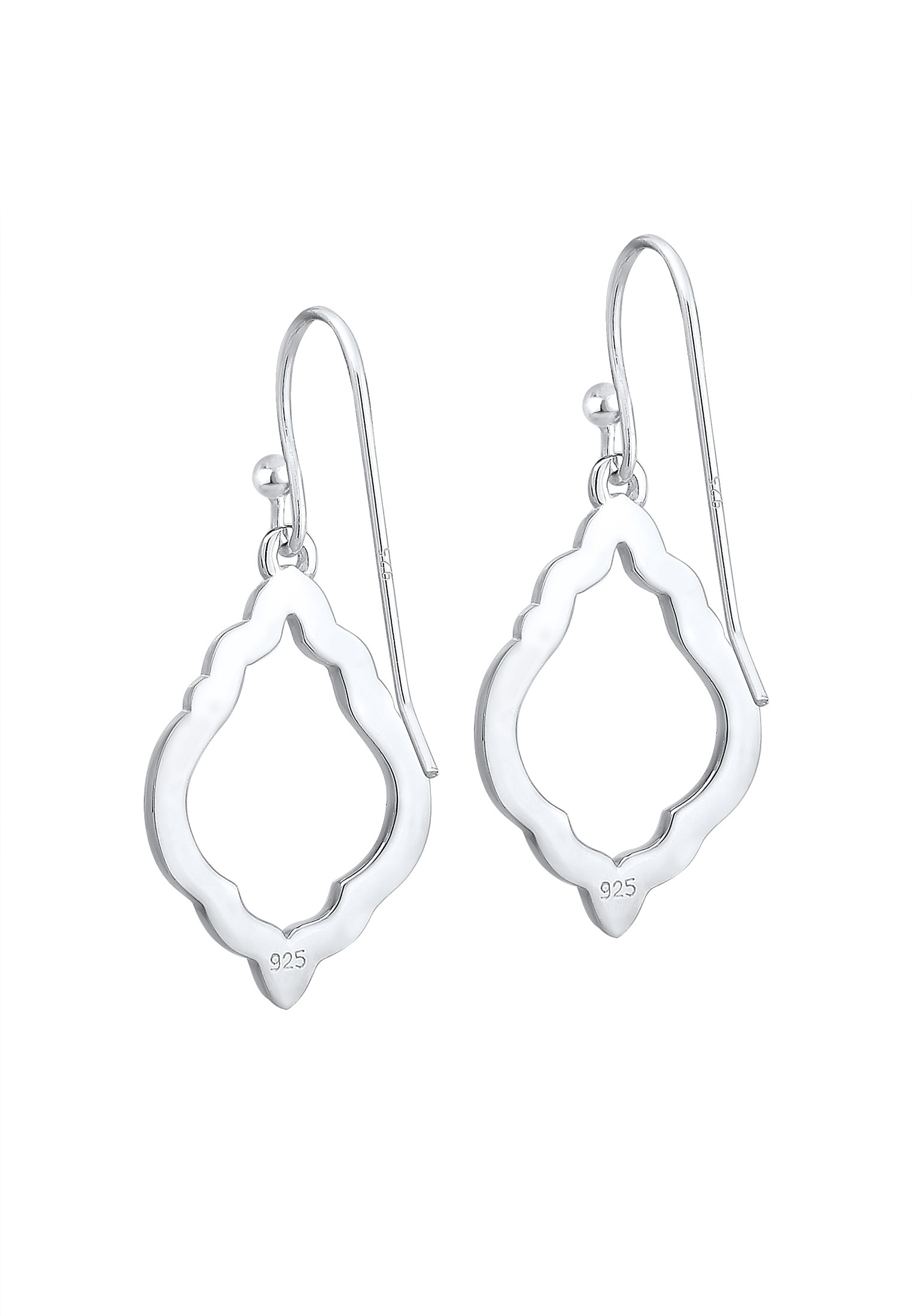 Elli Paar Ohrhänger »Ohrringe Ohrhänger lang Ornament Glas Kristalle Weiß 925 Sterling Silber«