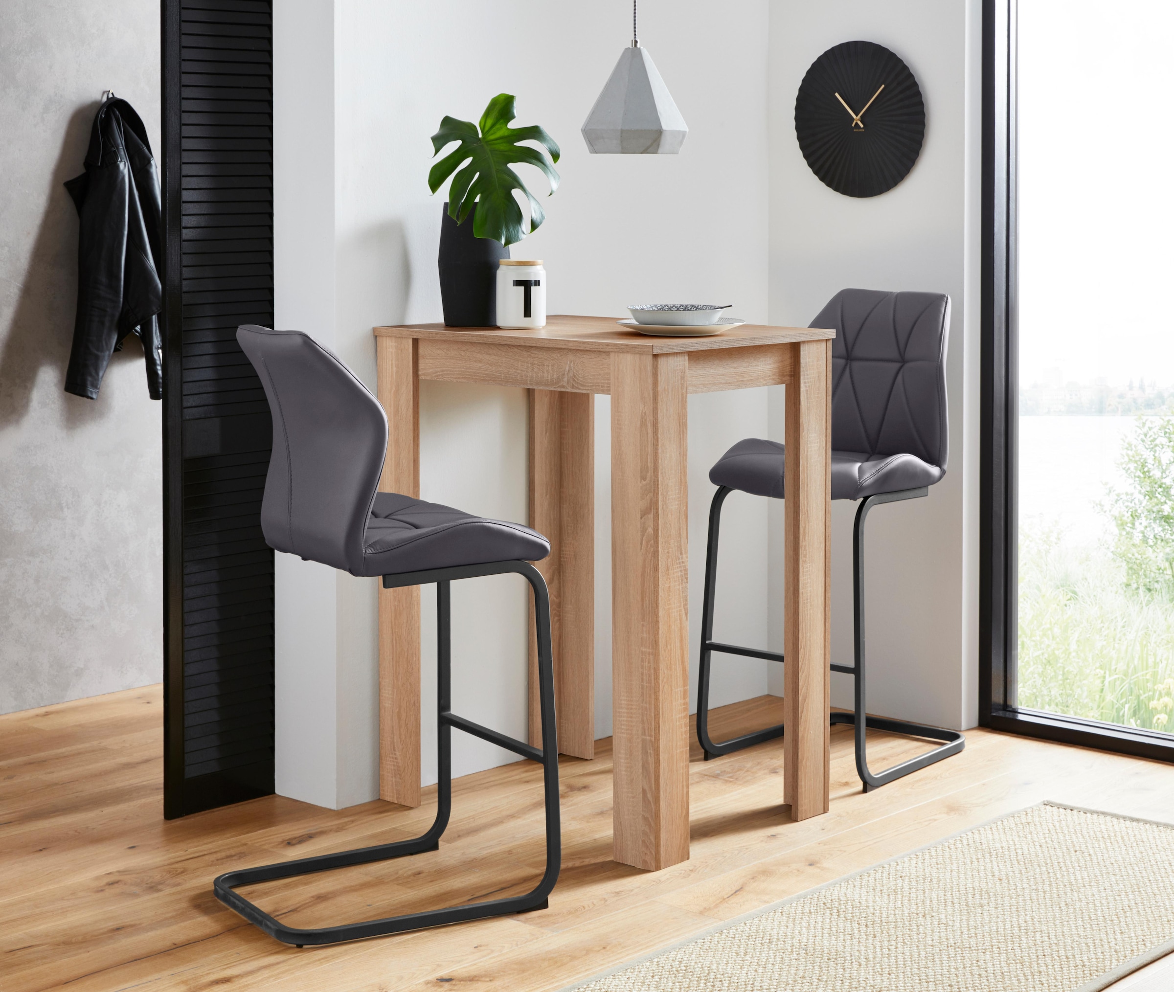 Homexperts Barhocker »Indira«, (2 St.), Bezug in Kunstleder