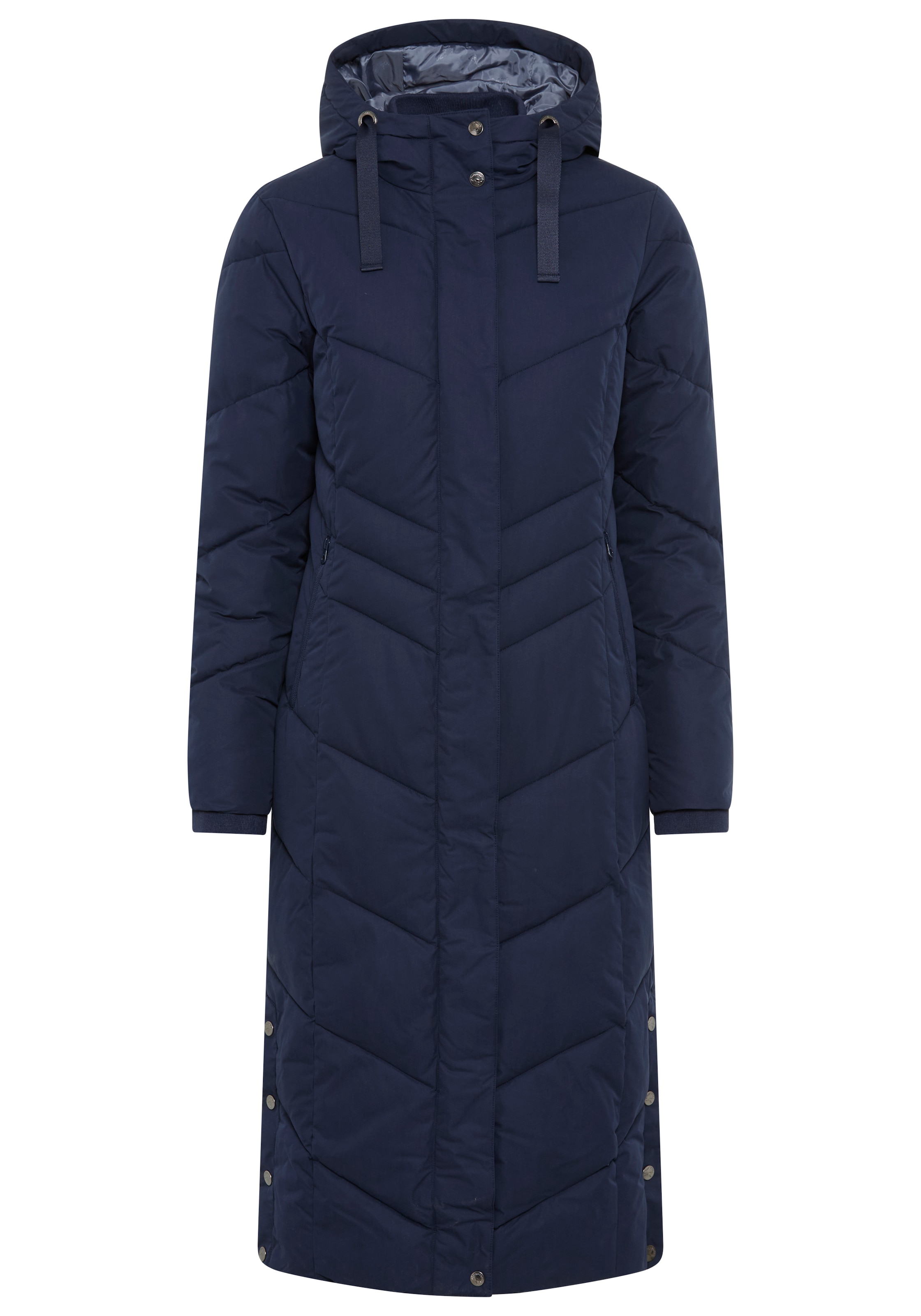 KangaROOS Steppmantel Langer Wintermantel mit seitlichen Knöpfen und Kapuze