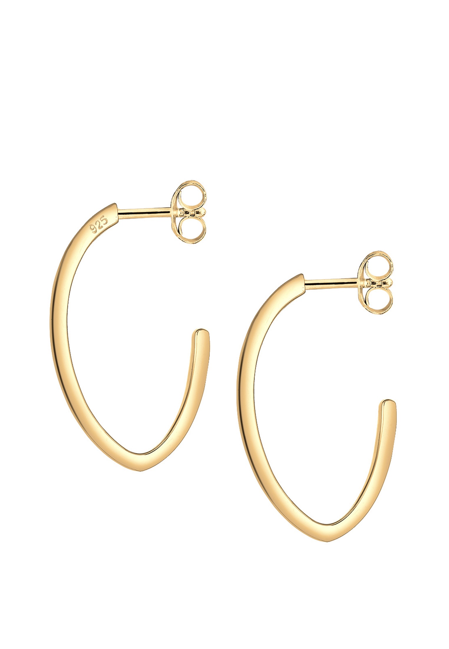 Elli Paar Creolen »Ohrringe Creolen Ohrstecker oval 925 Sterling Silber«