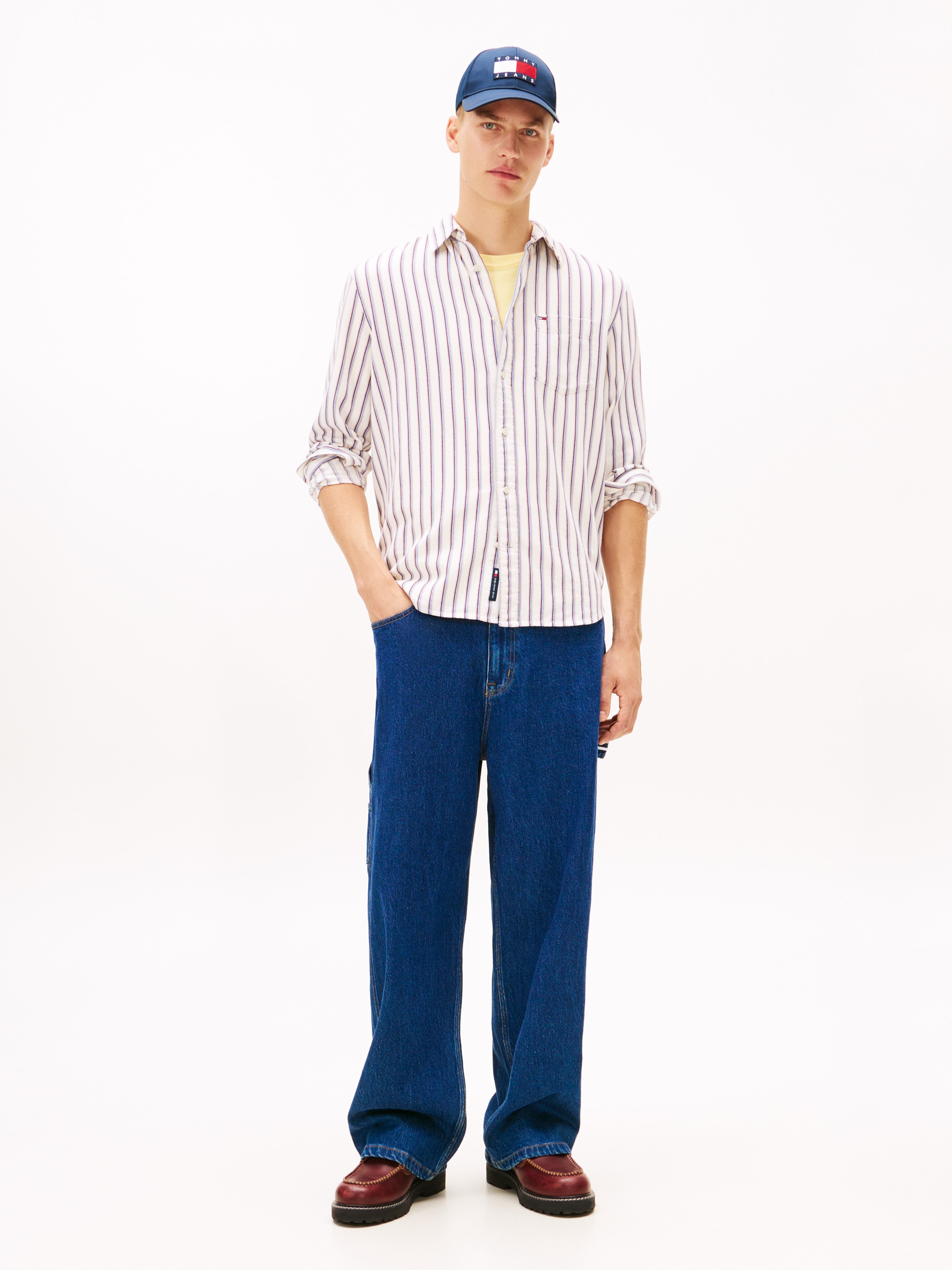 Tommy Jeans Langarmhemd »TJM STRIPE TWILL« gestreift, relaxed fit,