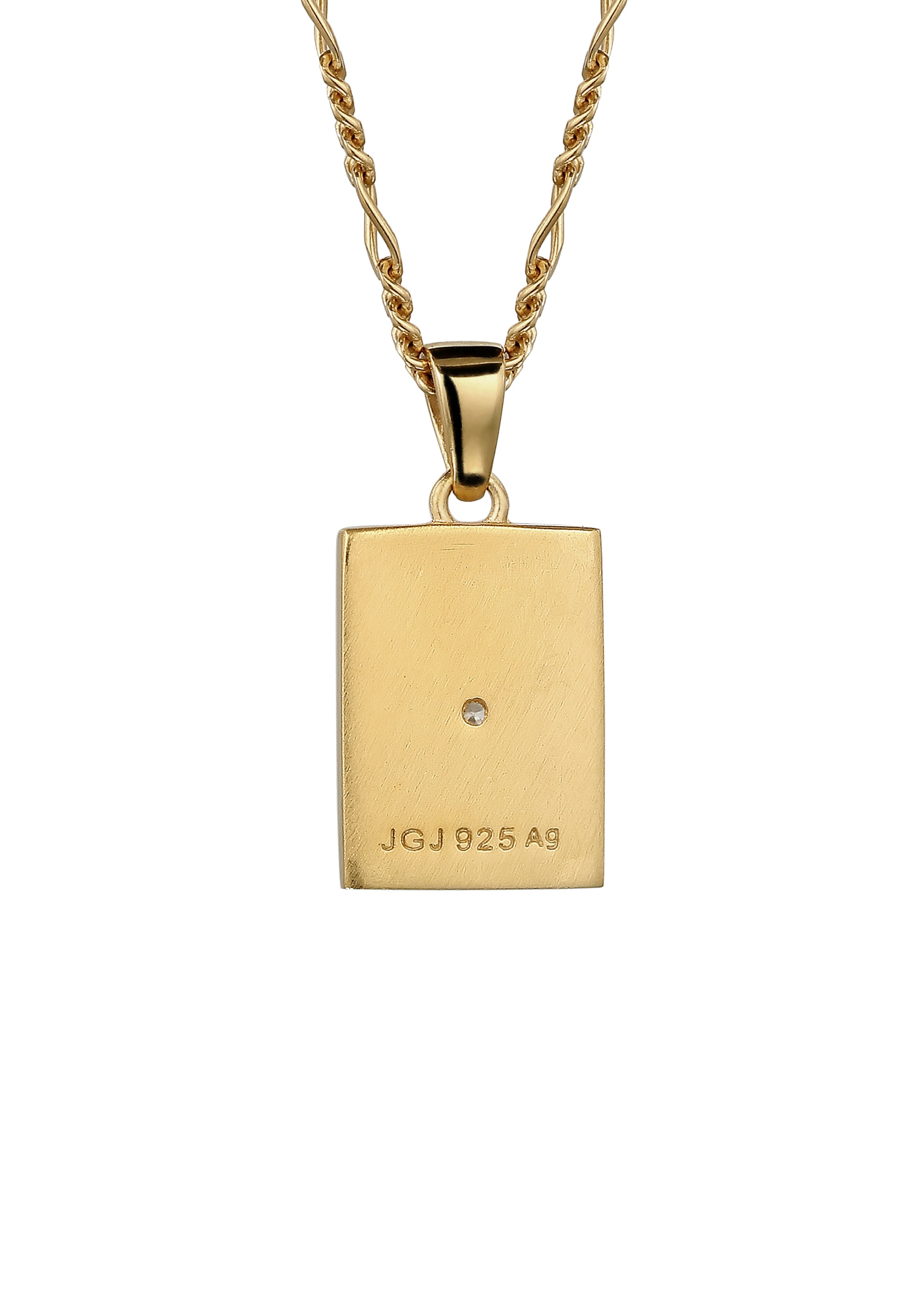 Kuzzoi Kette mit Anhänger »Halskette Topas Stern Rechteck 925 Sterling Silber vergoldet«