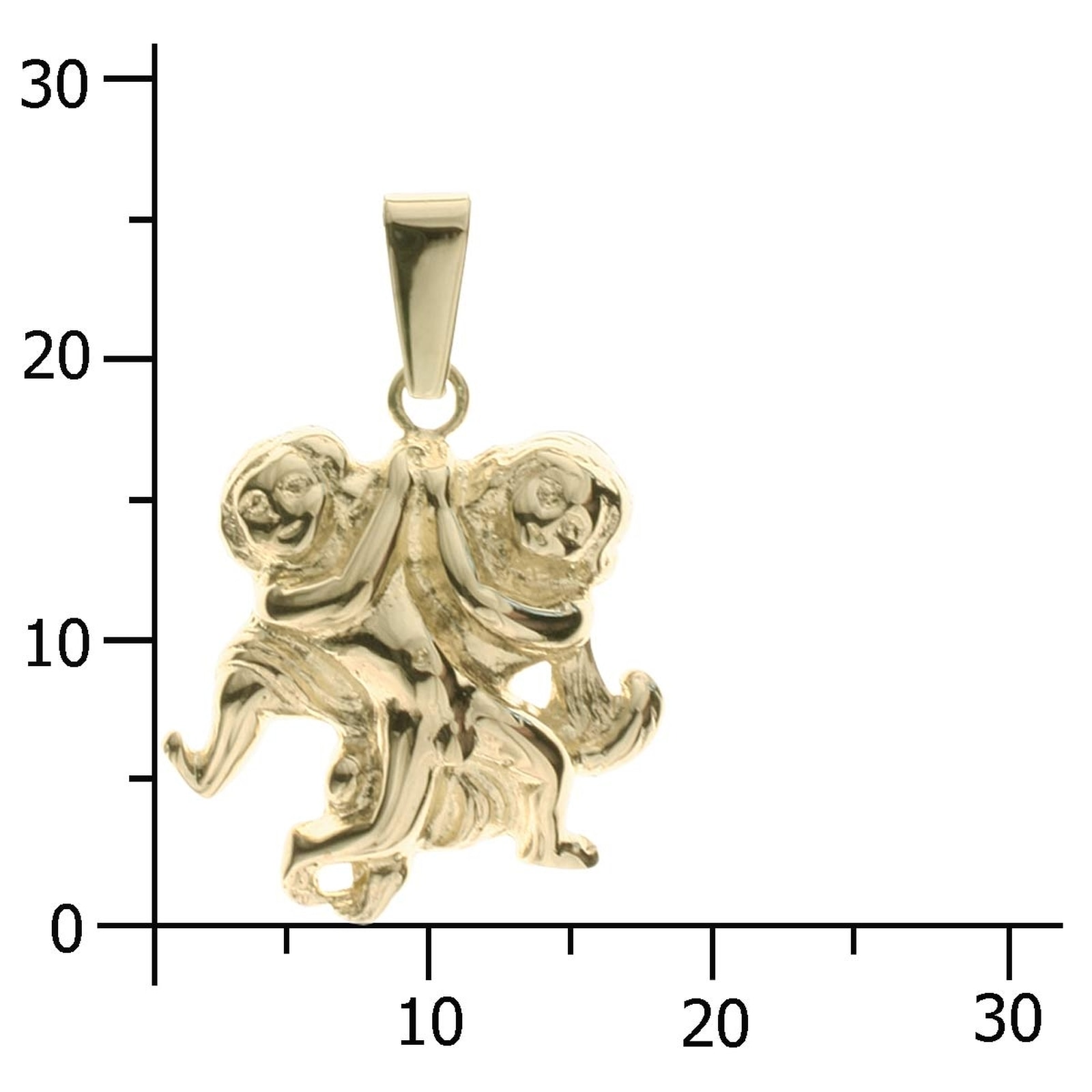 OSTSEE-SCHMUCK Kettenanhänger »- Tierkreiszeichen Zwillinge - Silber 925/000, vergoldet - ,« ()