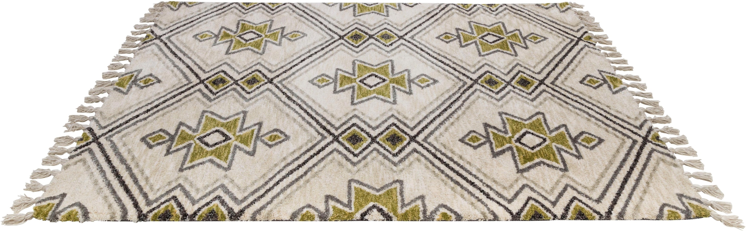 Gino Falcone Teppich »Vittoria 017« rechteckig 15 mm Höhe besonders weich durch Microfaser, mit Fransen