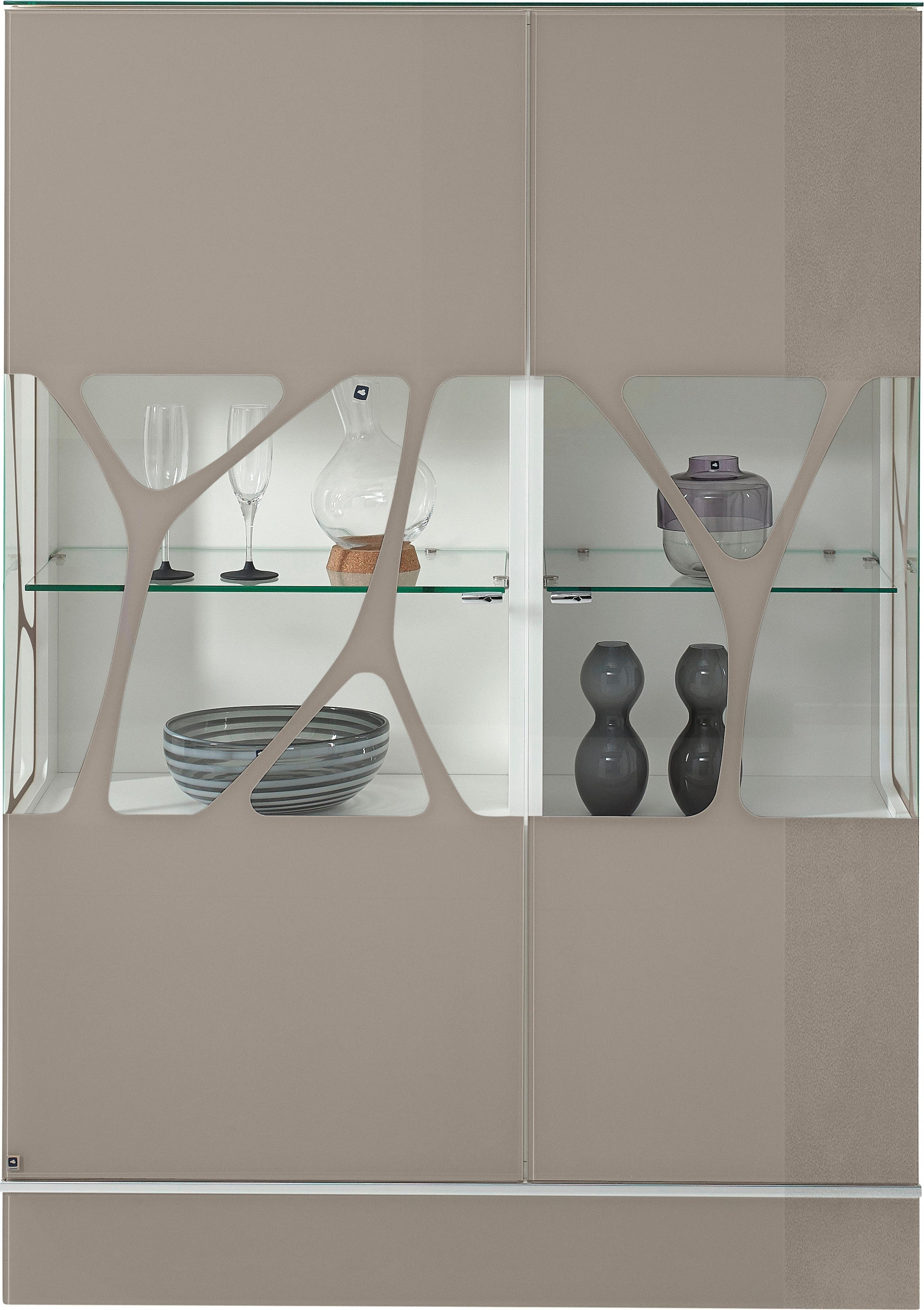 LEONARDO Highboard »CUBE«, mit Genetics, wahlweise mit Beleuchtung, Höhe 157 cm