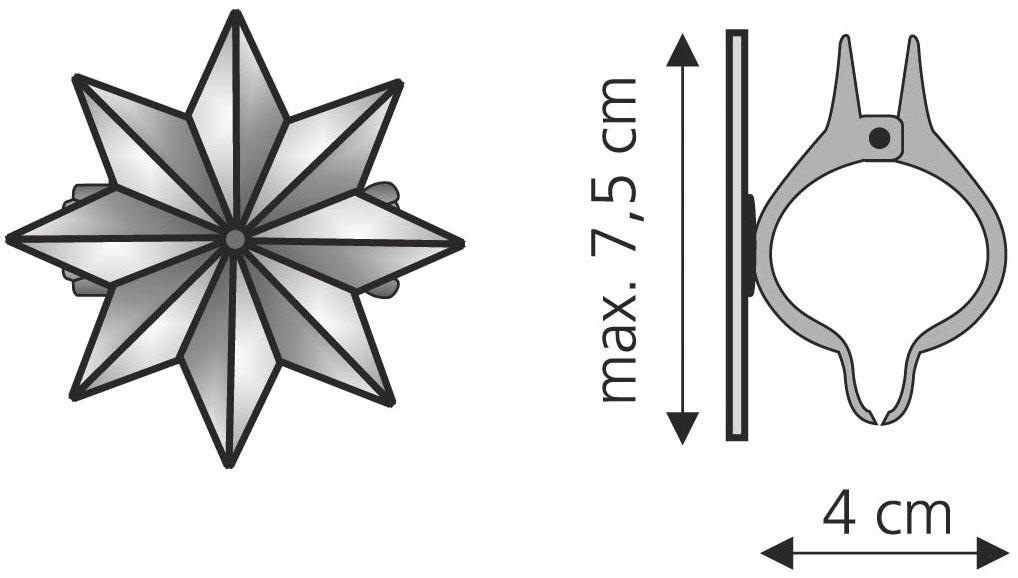 Liedeco Dekoklammer »Stern« für Gardinen, Vorhänge