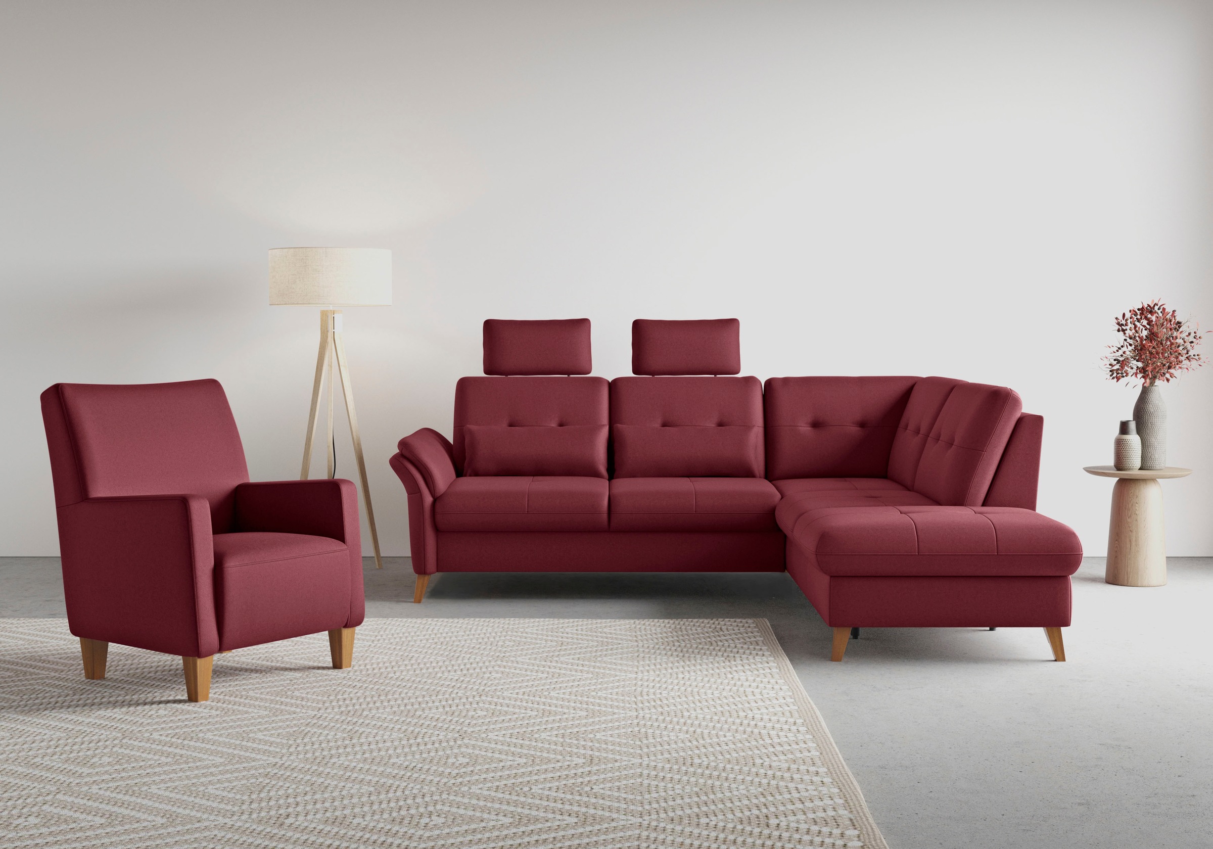 sit&more Ecksofa »Göteborg«, inkl. Sitztiefenverstellung, wahlweise mit Bettfunktion & Bettkasten