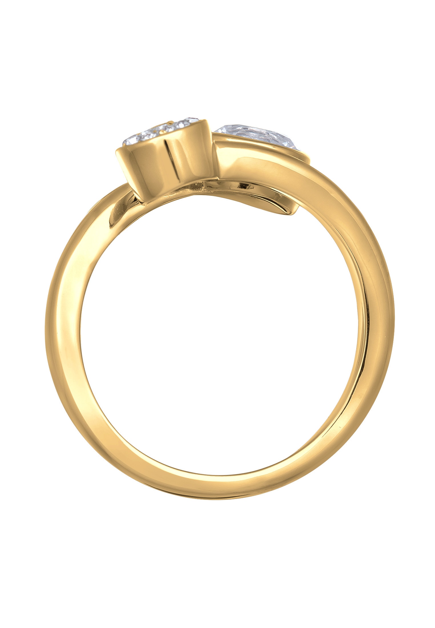 Elli Ring-Set »Ring Wickelring Kristalle Silberfarben«
