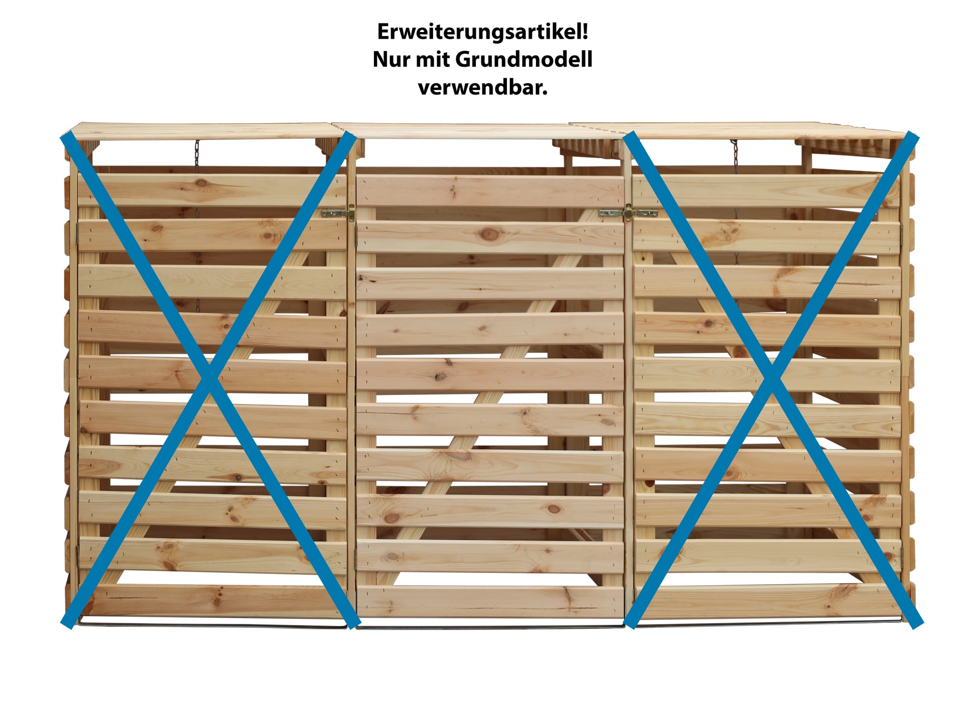 promadino Mülltonnenbox »Vario V Erweiterung« besonders robust aus zertifiziertem Kiefernholz gefertigt