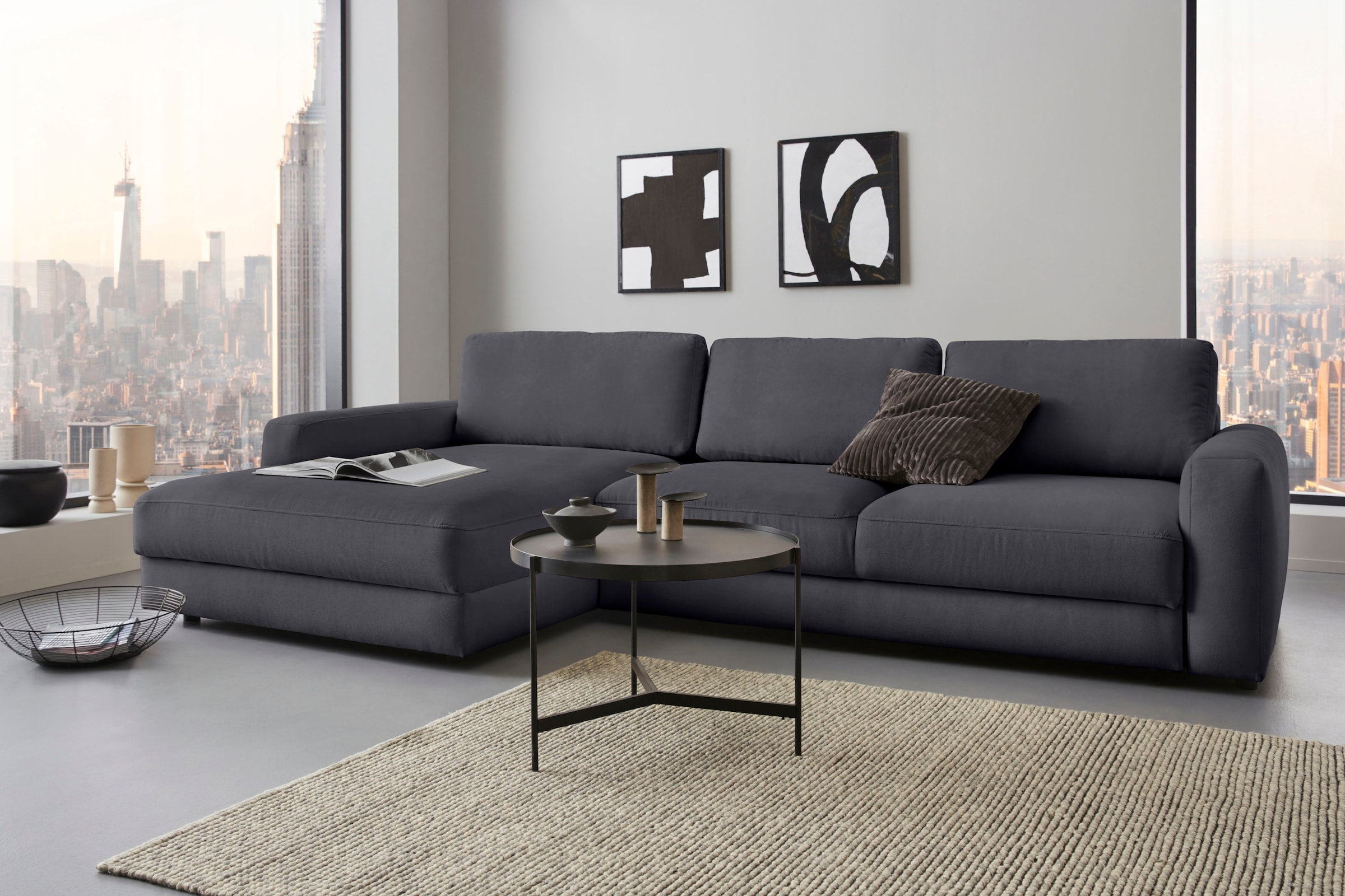 Places of Style Ecksofa »Bloomfield, L-Form«, wahlweise mit Bettfunktion und Bettkasten