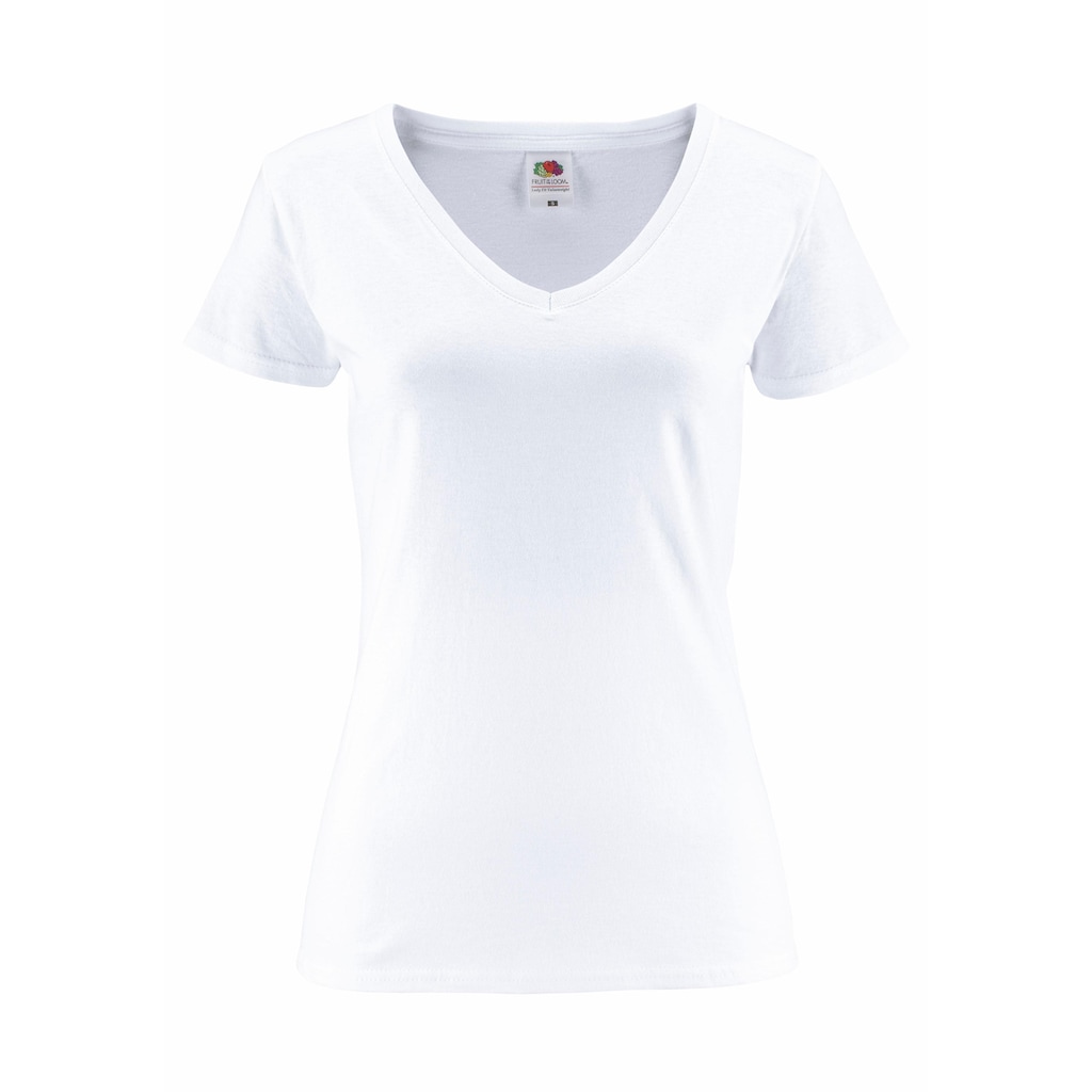 Fruit of the Loom V-Shirt »Lady-Fit Valueweight V-Neck«, (Packung, 2 tlg., 2er-Pack)