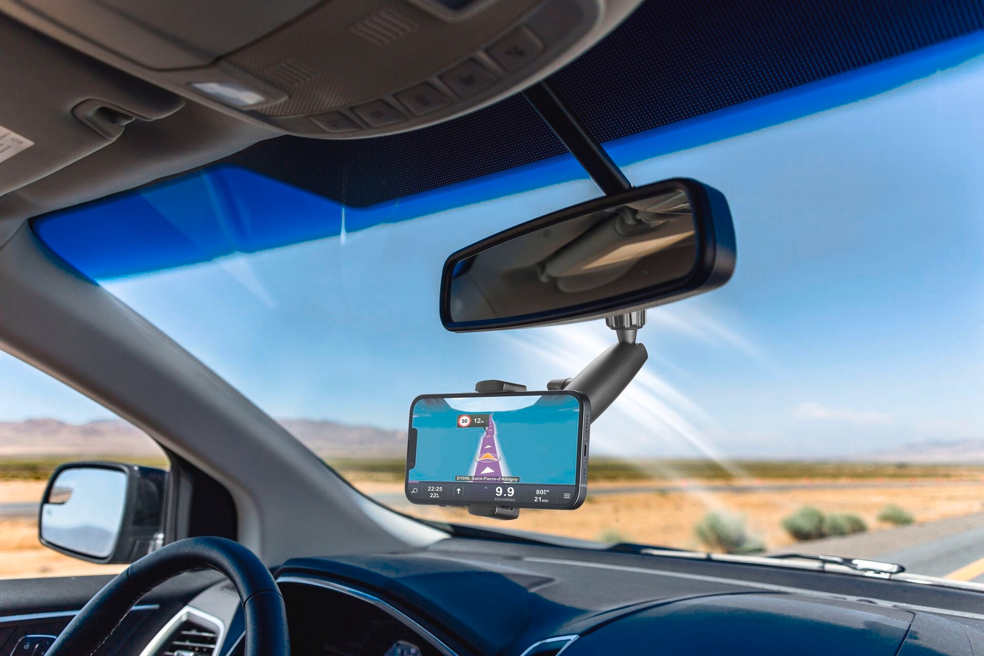 Cellularline Handy-Halterung »Spin Mirror Car Holder«, zur Befestigung am Innenspiegel/Rückspiegel, 360 Grad drehbar