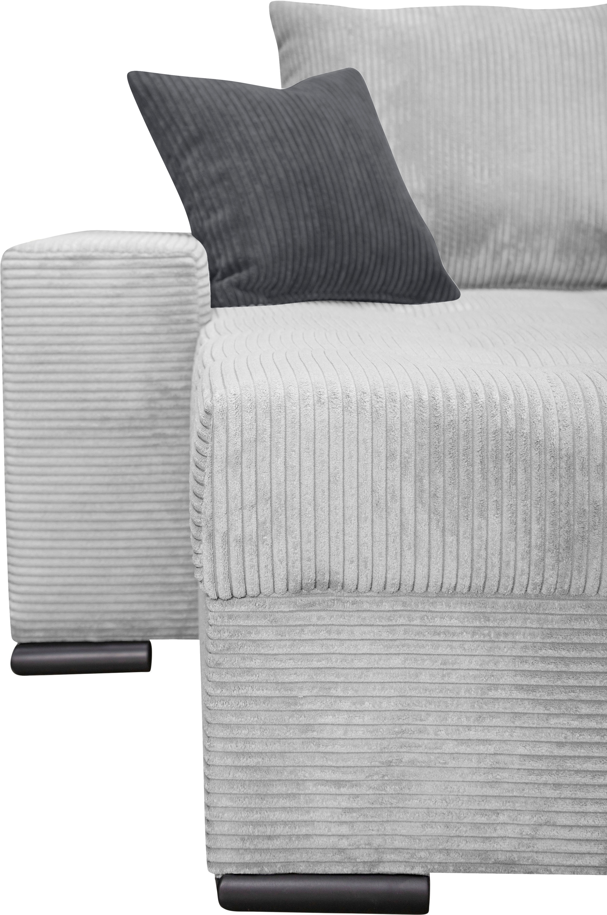 COLLECTION AB Wohnlandschaft »Josy XL U-Form, B: 313 cm in Cord, Cord-Mix« mit Bettfunktion, Bettkasten & 2 Zierkissen, Federkern