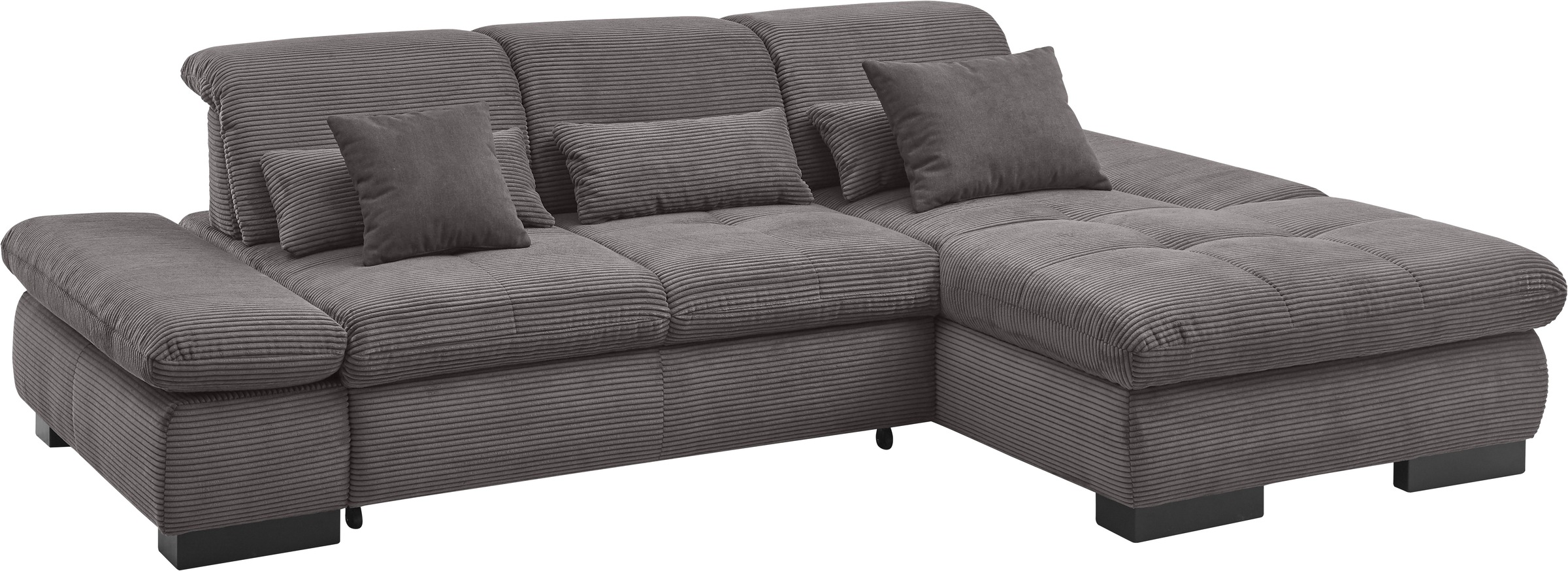 set one by Musterring Ecksofa »SO4100 V«, mit verstellbaren Kopfteilen, wahlweise mit Funktionen, Cord-Bezug