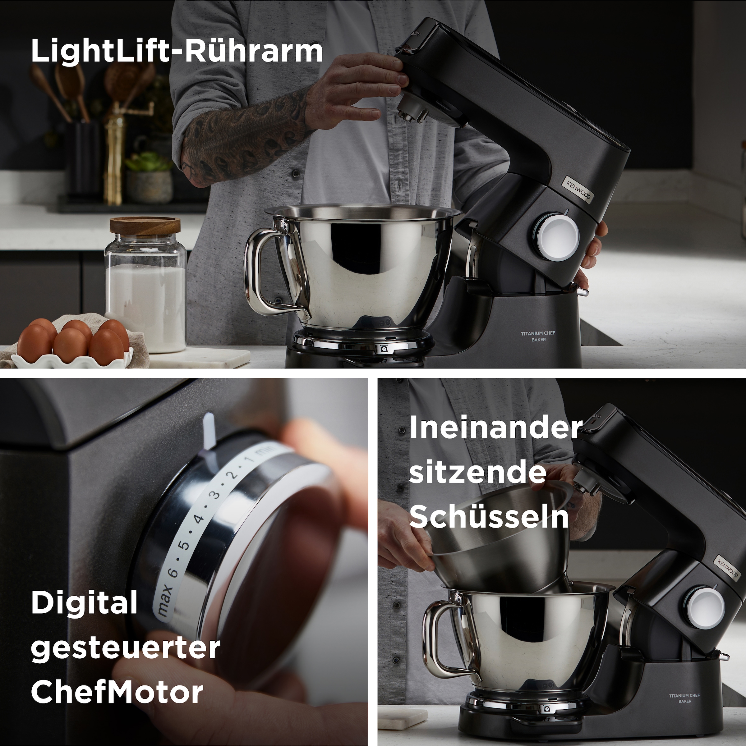 Kenwood Küchenmaschine »Titanium Chef Baker KVC85.004BK«