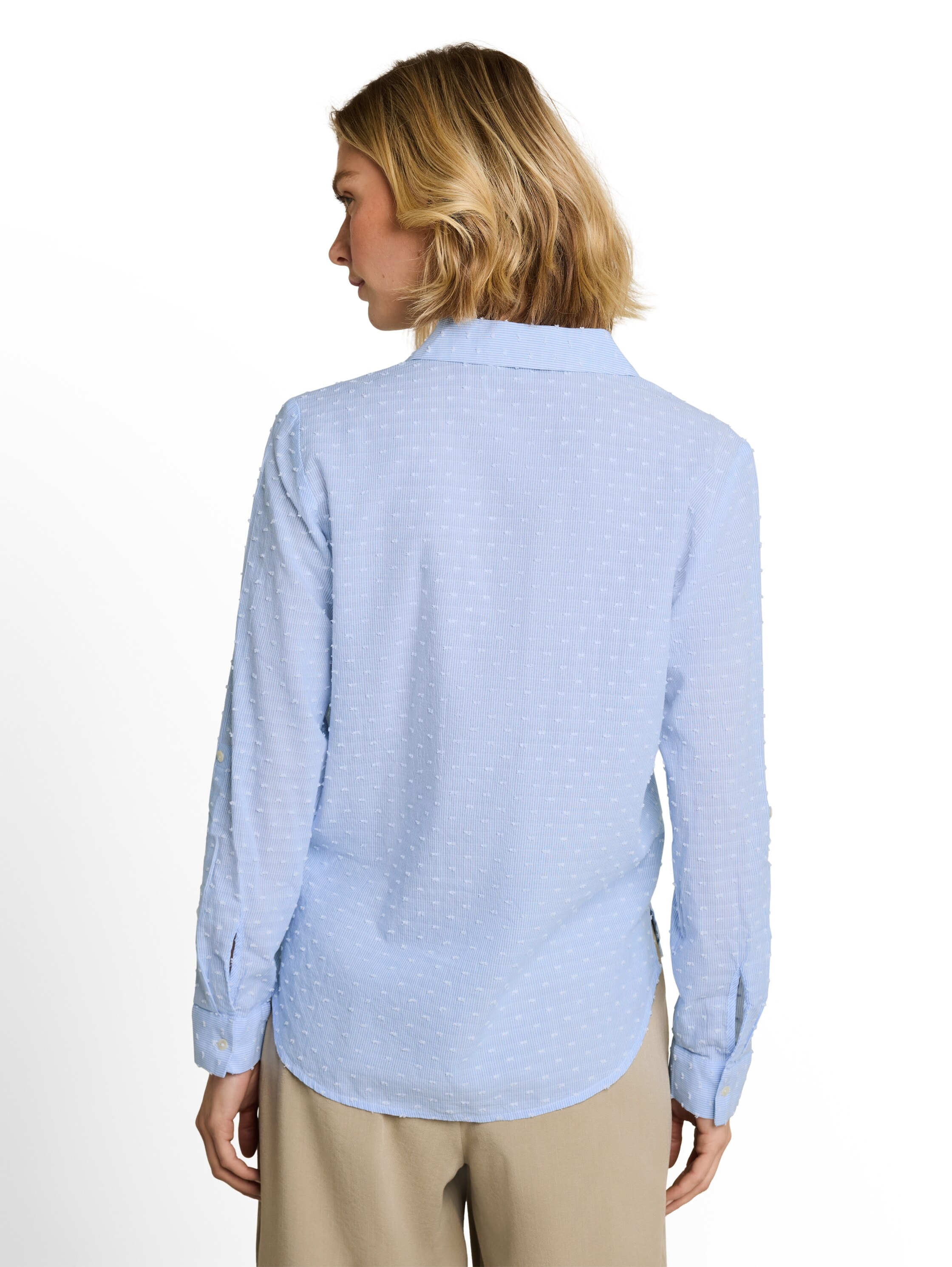 TOM TAILOR Klassische Bluse Sommerbluse im Streifen-Look/mit Turn-Up-Ärmeln