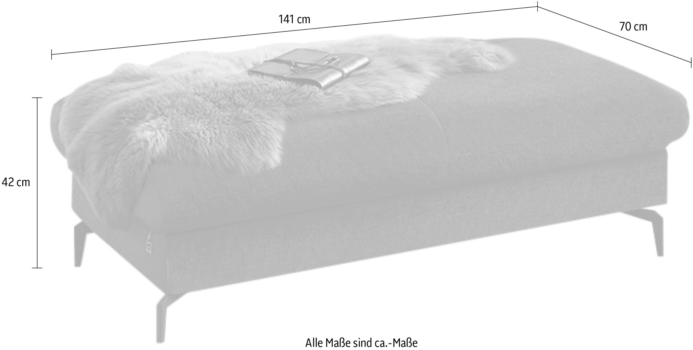 W.SCHILLIG Polsterhocker Füße in Schwarz pulverbeschrichtet