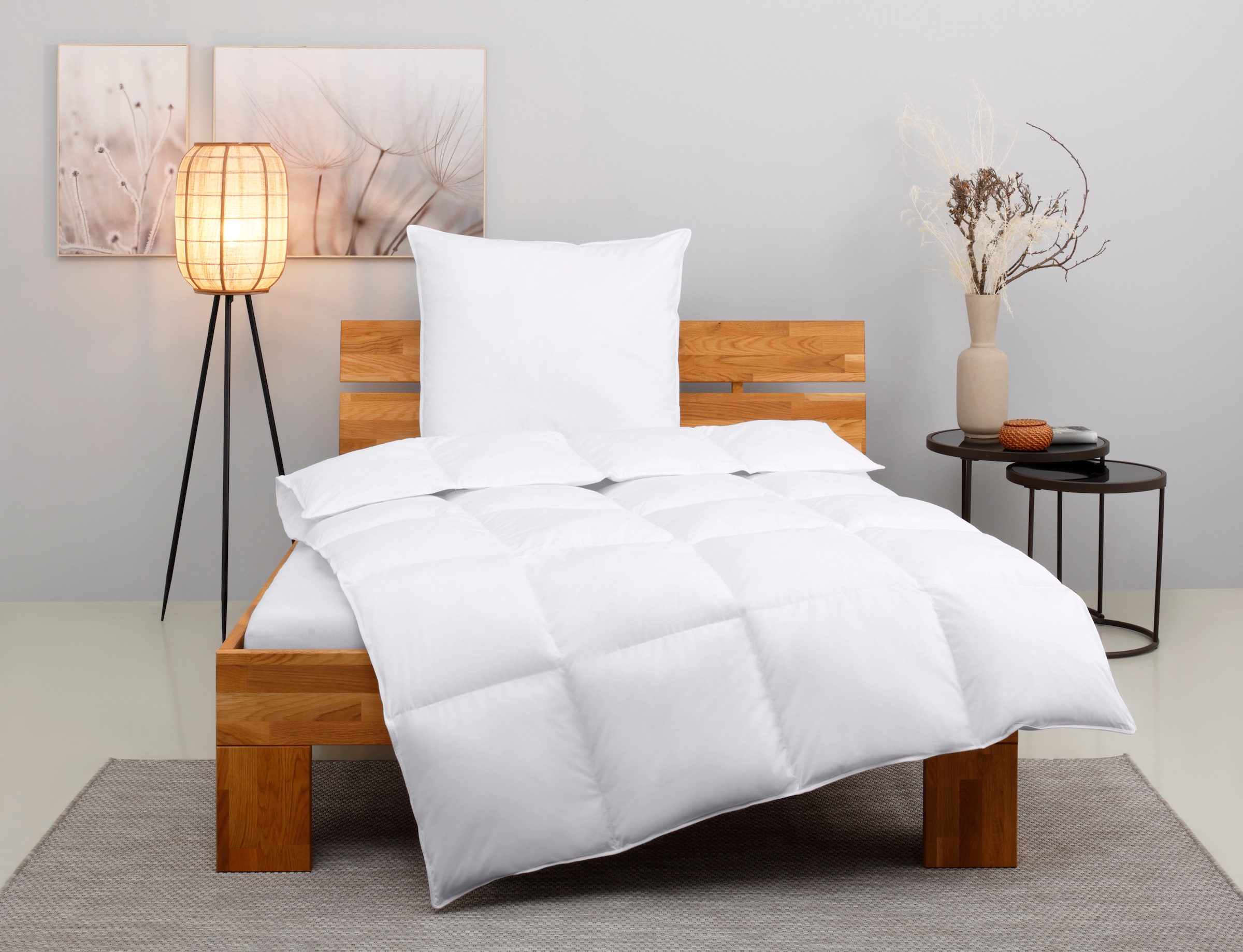 OTTO home Kunstfaserbettdecke + Kopfkissen "Taylore Set: 1 Bettdecke 135x200 cm & 1 Kissen 80x80 cm oder 40x80 cm" Sommer, Herbst & Winter