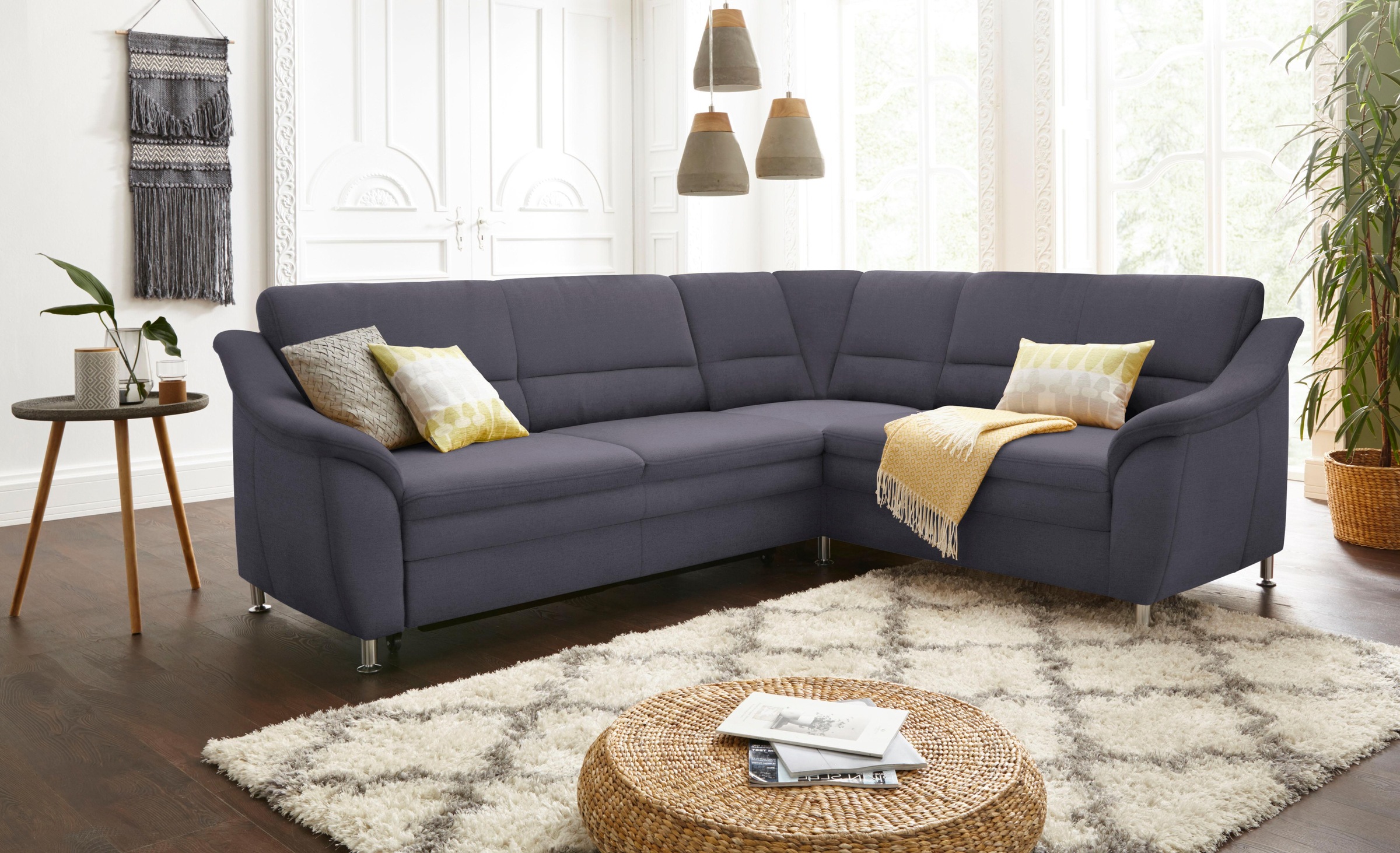 sit&more Ecksofa »Cardoso L-Form«, mit Federkern, wahlweise mit Bettfunktion und Schubkasten
