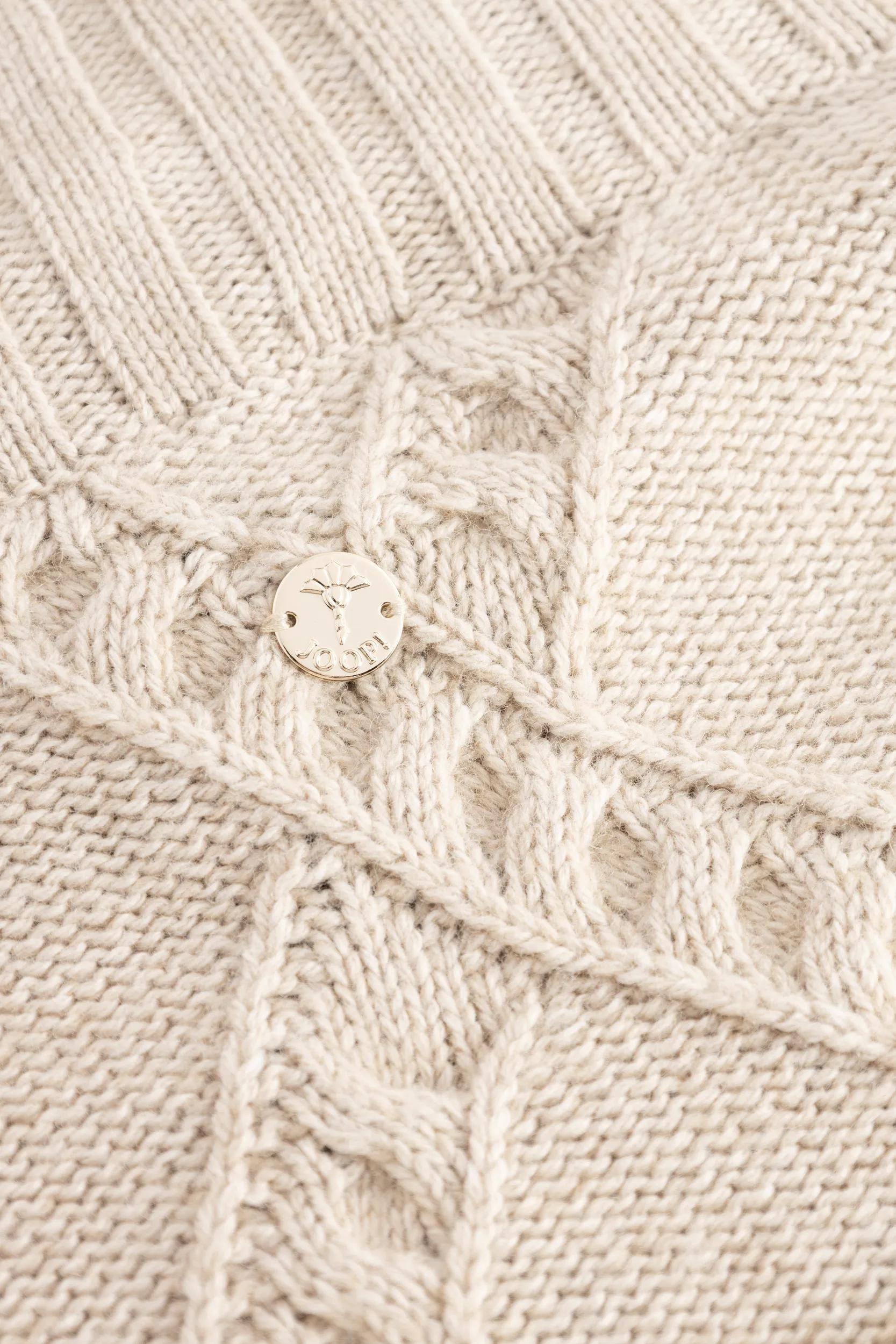 JOOP! Stehkragenpullover »Konfia« Rautenmuster mit integrierten Zopfstrickdetails, breite Rippbündchen