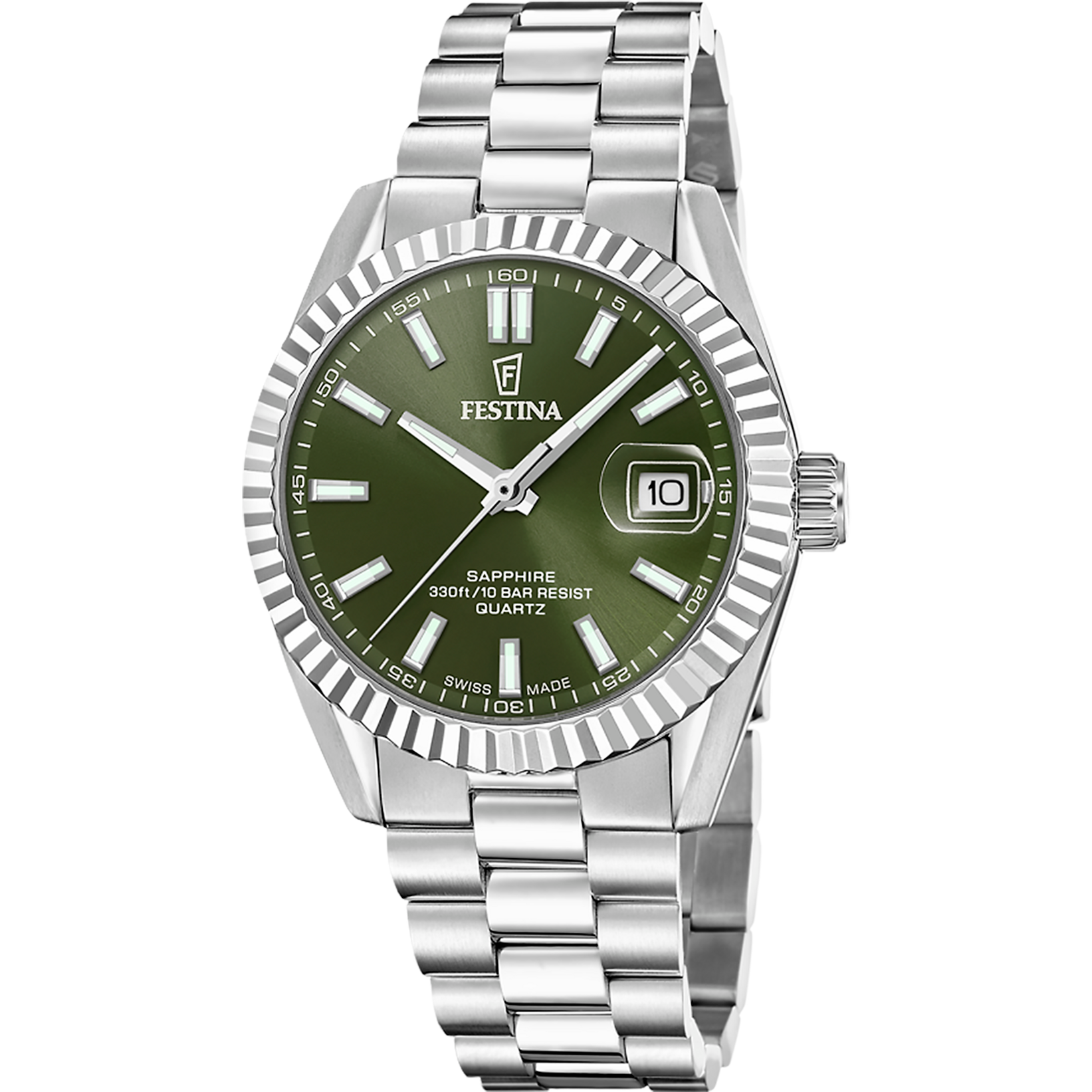 Festina Quarzuhr »Classic Steel« Armbanduhr, Damenuhr, Herrenuhr, Swiss Made, Edelstahlarmband, analog