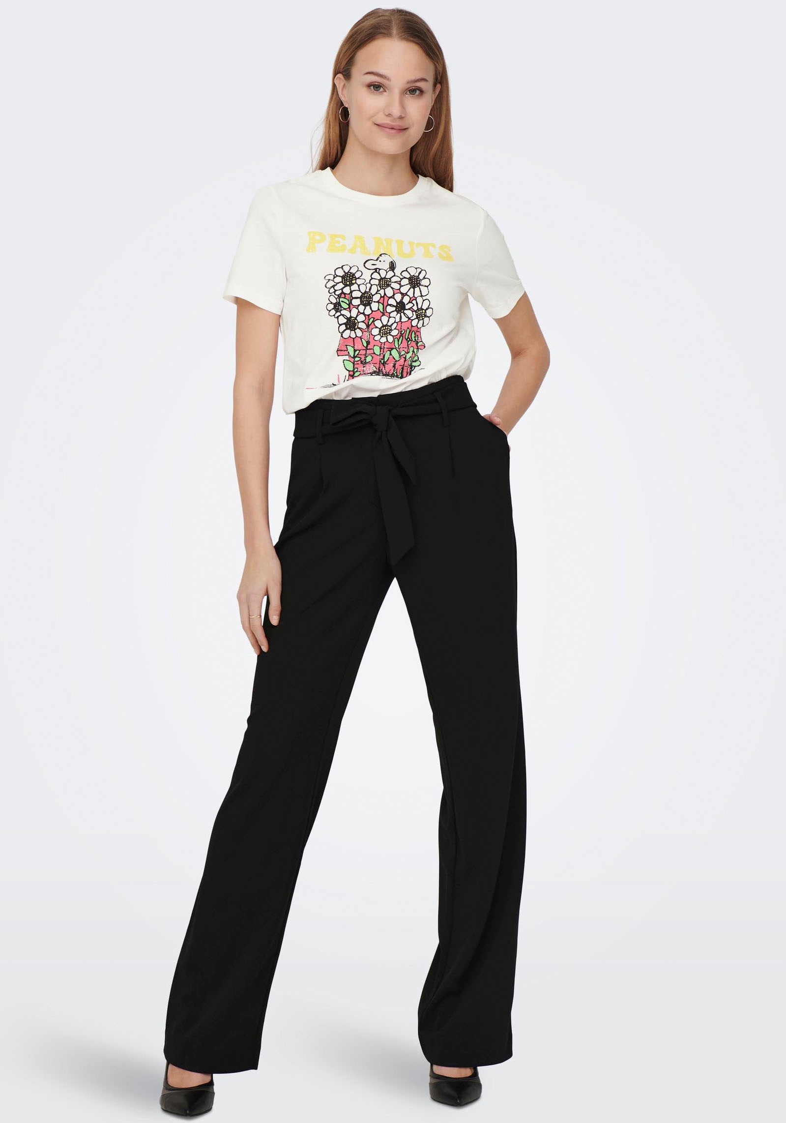 ONLY Kurzarmshirt »ONLPEANUTS REG S/S FLOWER TOP BOX JRS«, unterschiedliche  Snoopy Prints bei ♕ | T-Shirts