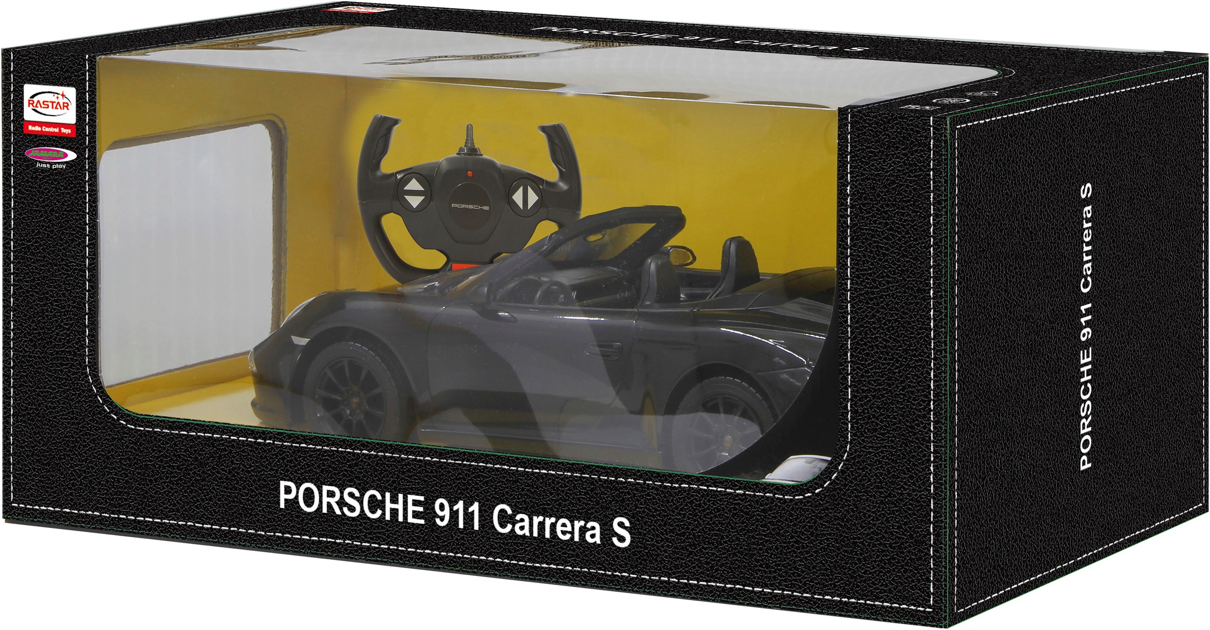 Jamara RC-Auto »Deluxe Cars, Porsche 911 Carrera S, 1:12, schwarz, 2,4GHz«, mit LED-Licht