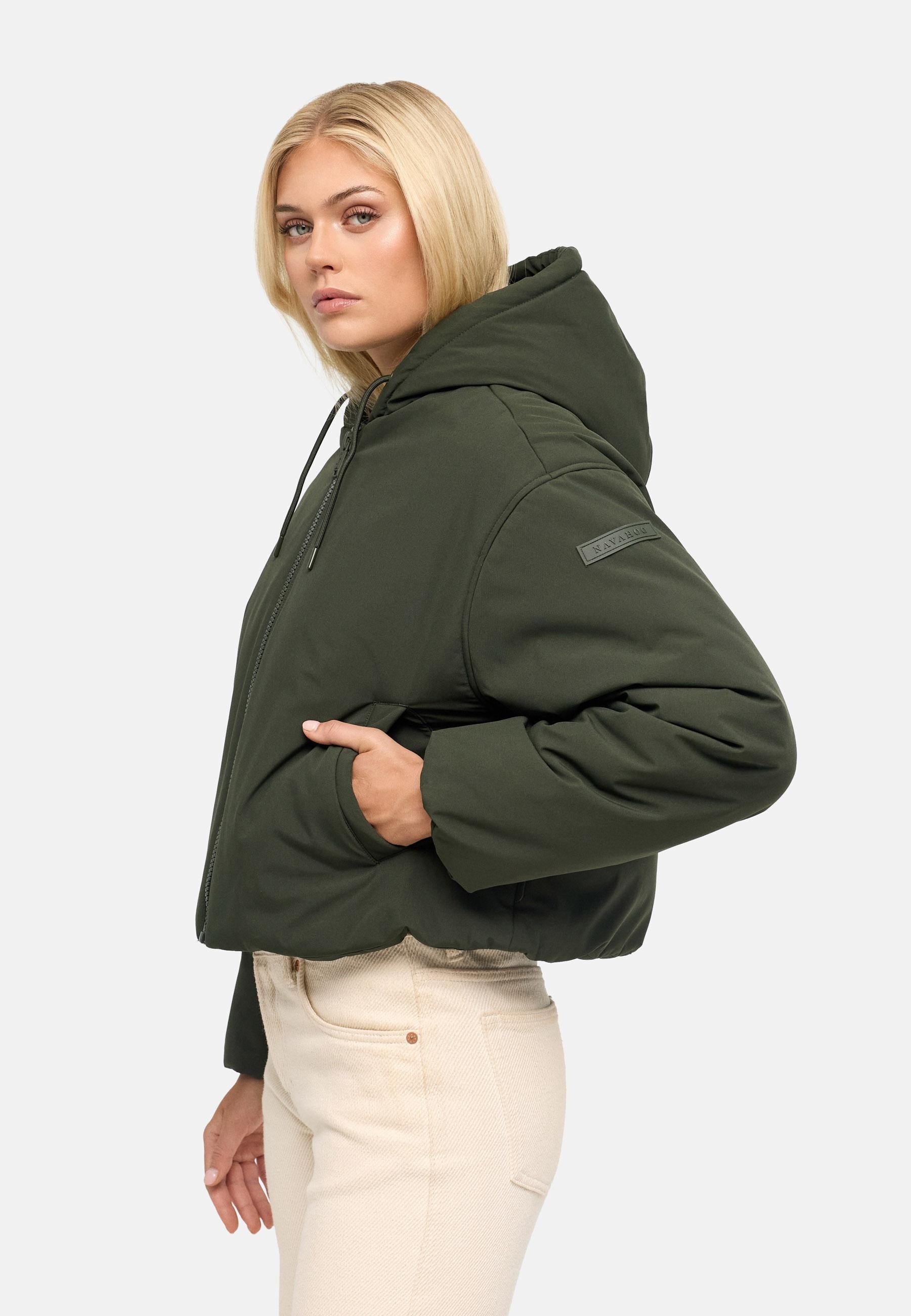 Navahoo Winterjacke »Bomberjacke Biscuitaa 14« mit Kapuze Kurze warme Damenjacke
