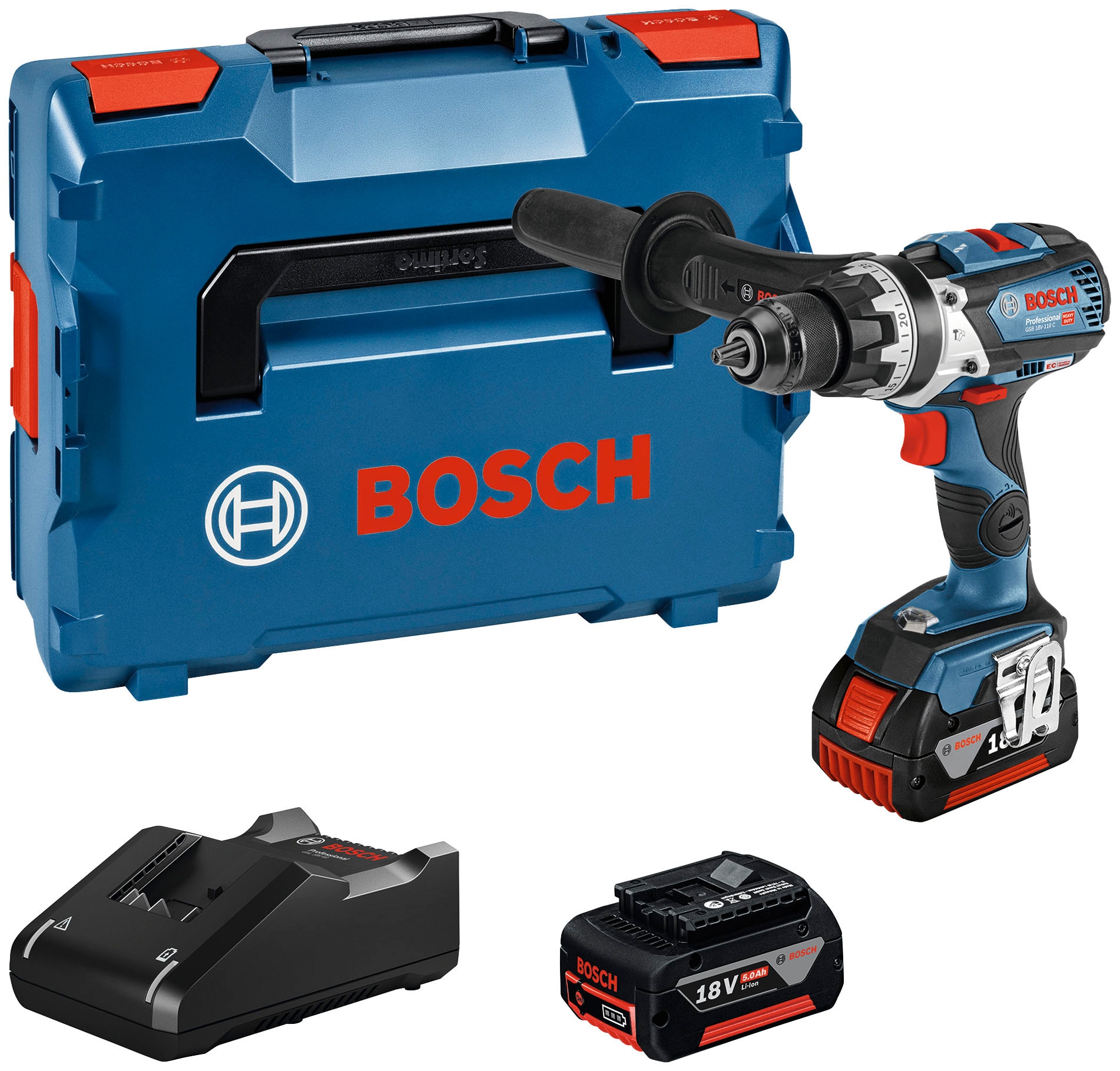 Bosch Professional Akku-Schlagbohrschrauber »GSB 18V-110 C«, (Set), mit 2 Akkus... kaufen