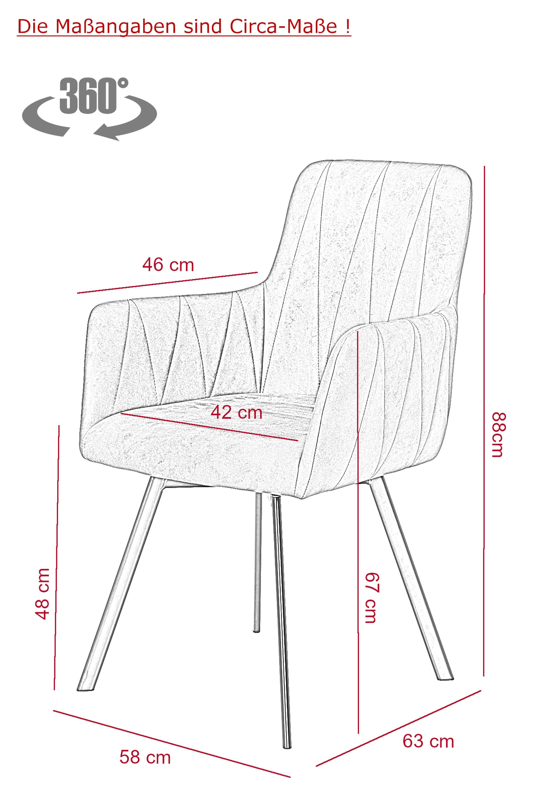 HELA Essgruppe »GESA«, (5 tlg., 1 Tisch / 4 Stühle), Tischplatte ausziehbar, Stuhl 360 Grad drehbar