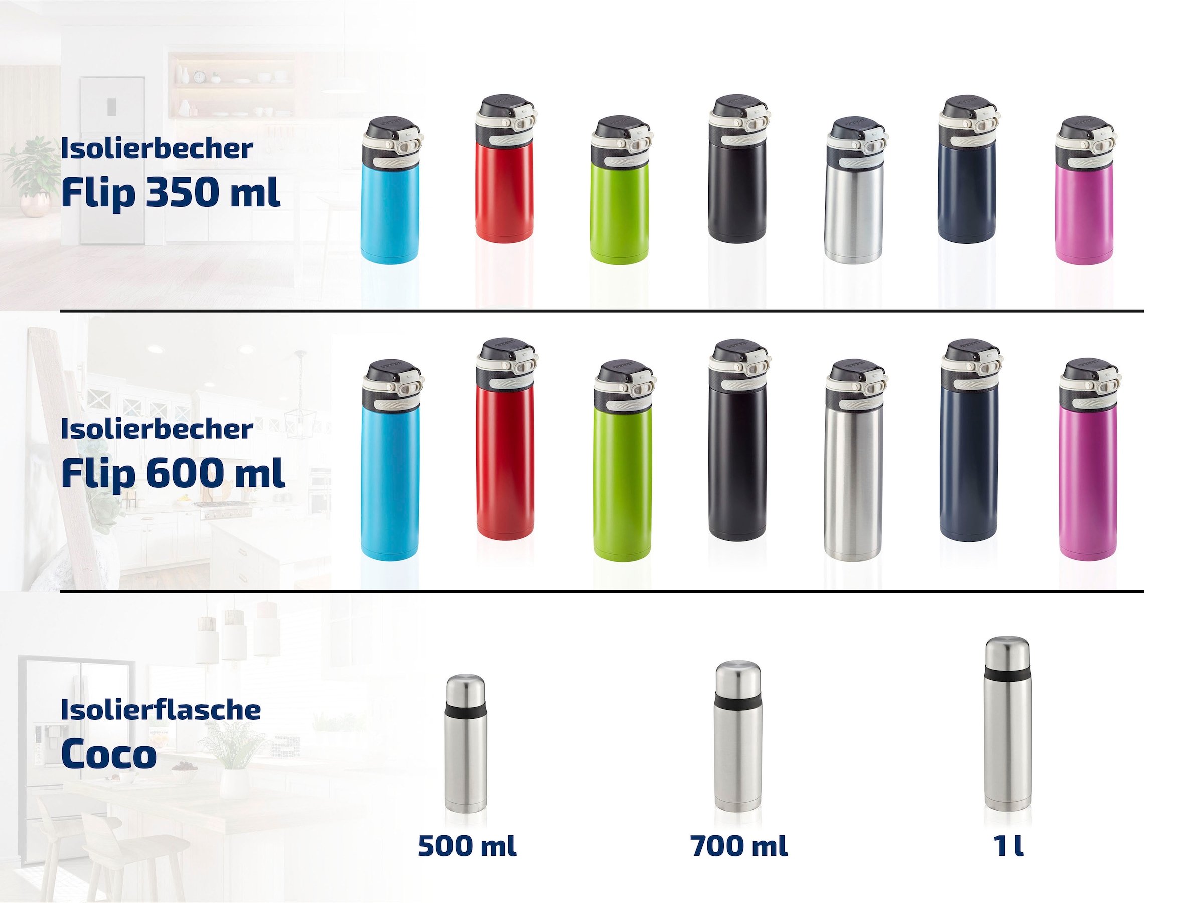 Leifheit Thermoflasche »Flip«, 350 ml