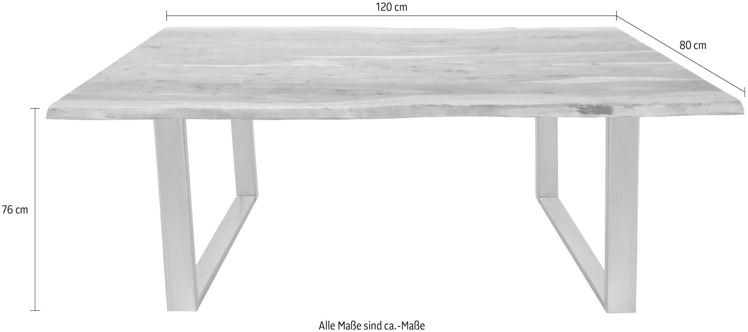 SIT Esstisch »Tops&Tables«, mit Tischplatte aus Wildeiche, mit Baumkante wie gewachsen, Vintage