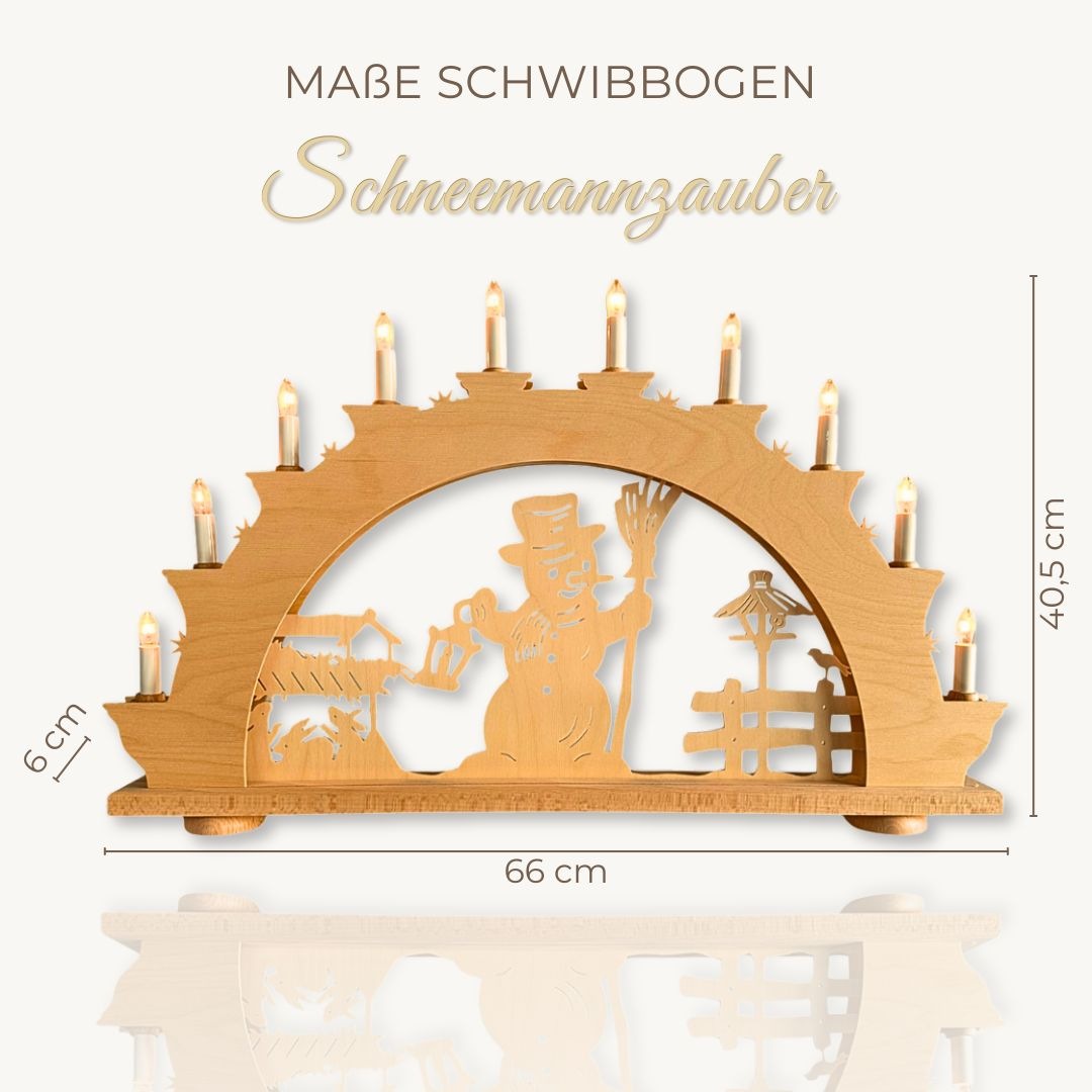 Weigla Schwibbogen »Schneemannzauber, Lichterbogen aus Holz, NATUR«