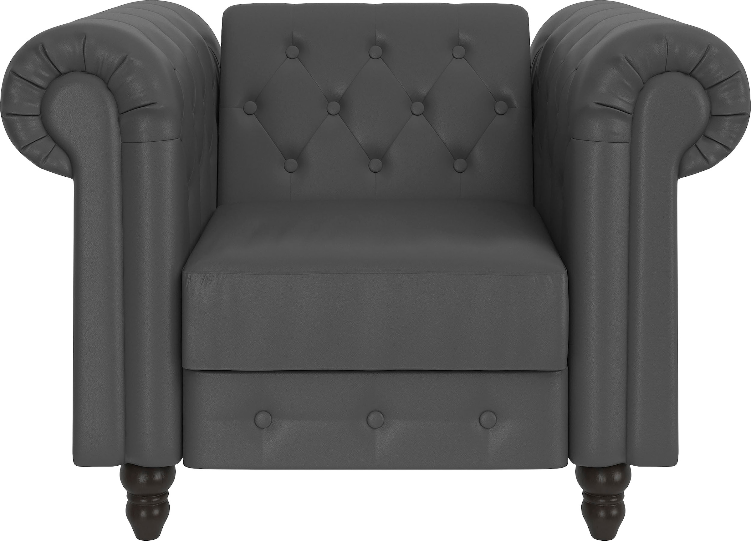 Dorel Home Chesterfield-Sessel »Felix«, mit Rückenlehne 3-fach verstellbar, Beine Massivholz, Sitzhöhe 46 cm