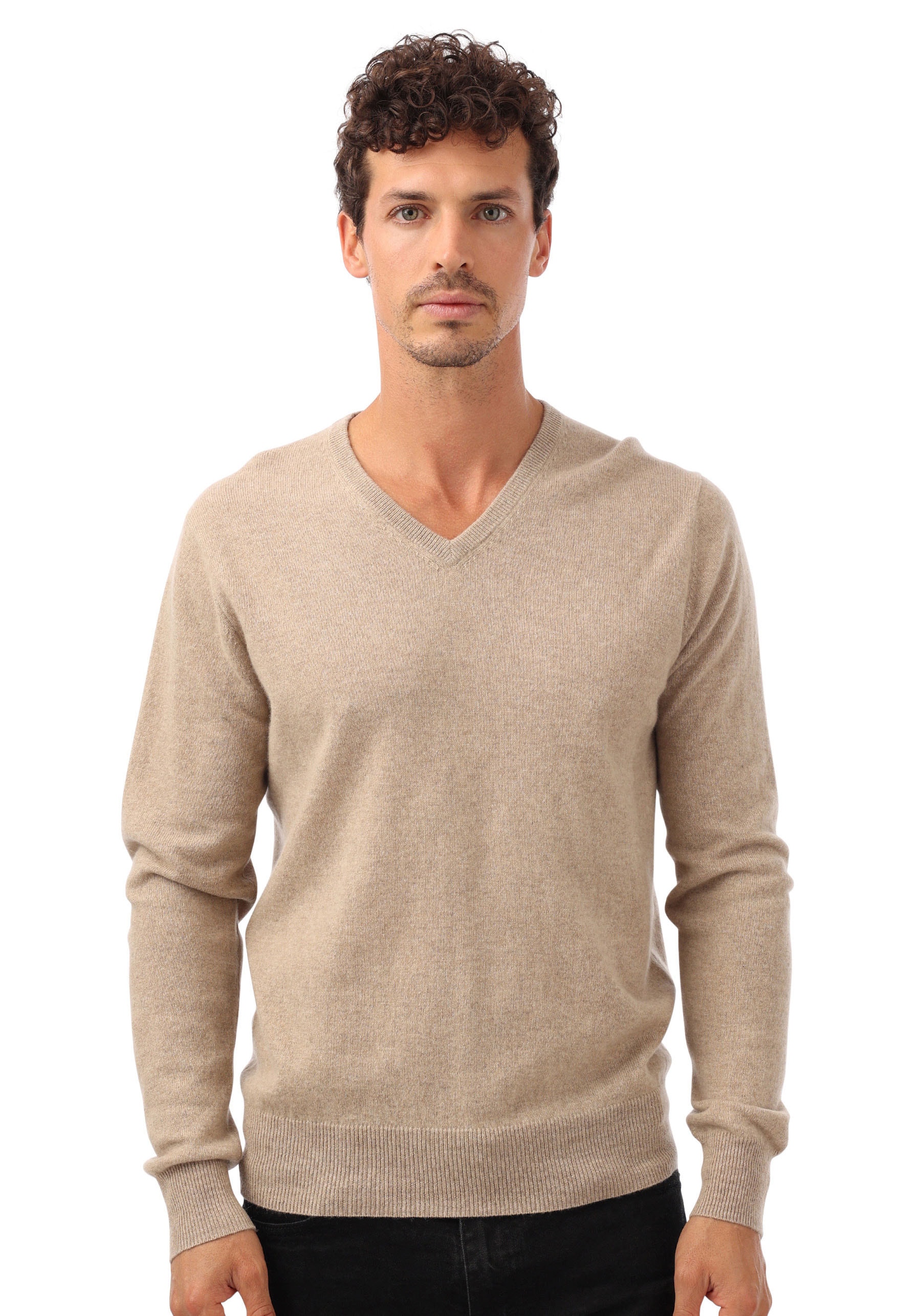 Kaschmirpullover, mit V-Ausschnitt und elegantem Fit