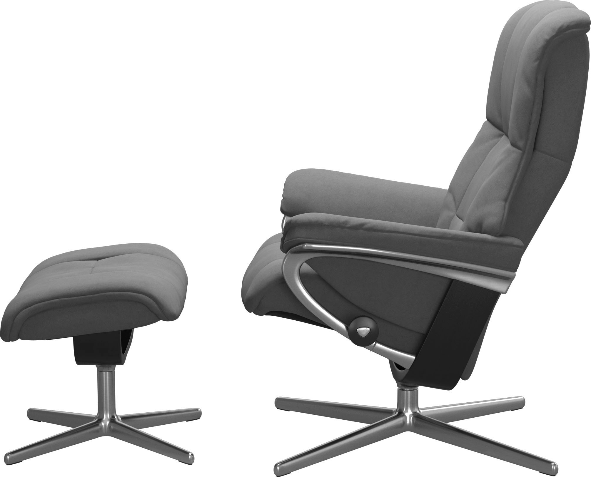 Stressless® Relaxsessel »Mayfair«, (Set, Relaxsessel mit Hocker), mit Hocker, mit Cross Base, Größe S, M & L, Holzakzent Schwarz