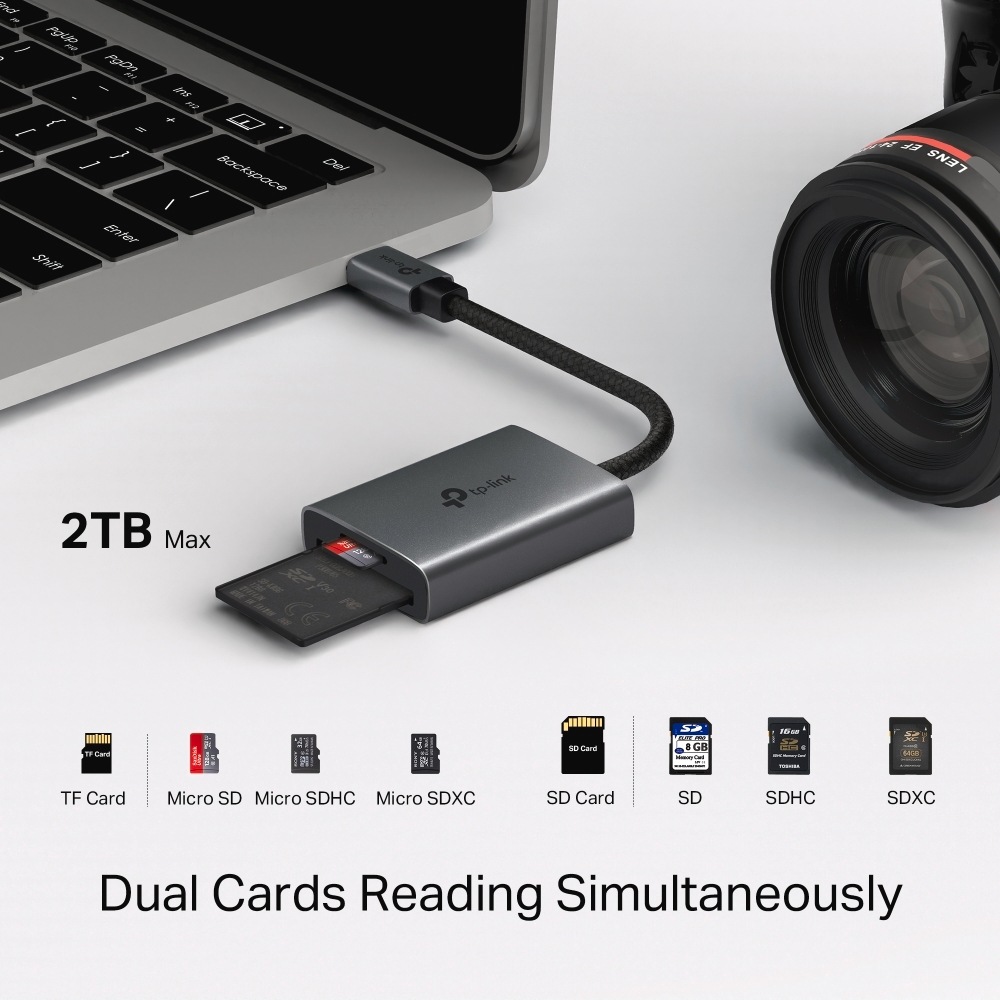 TP-Link USB-Adapter »UA430C USB3.0 Type-C zu SD & microSD 3.0«, USB-C zu MicroSD-Card, 15 cm