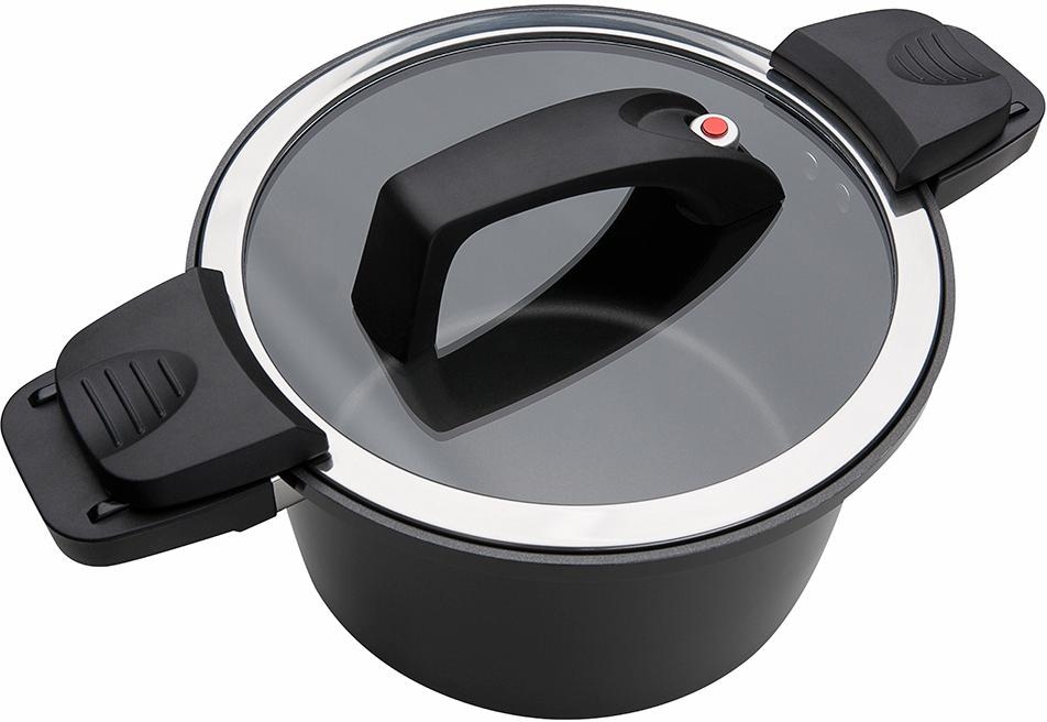 mit Jahren Garantie Dampfkochtopf, »Gourmet 3 Nero«, XXL Dampfgartopf Induktion (1 GSW Aluminium, tlg.),