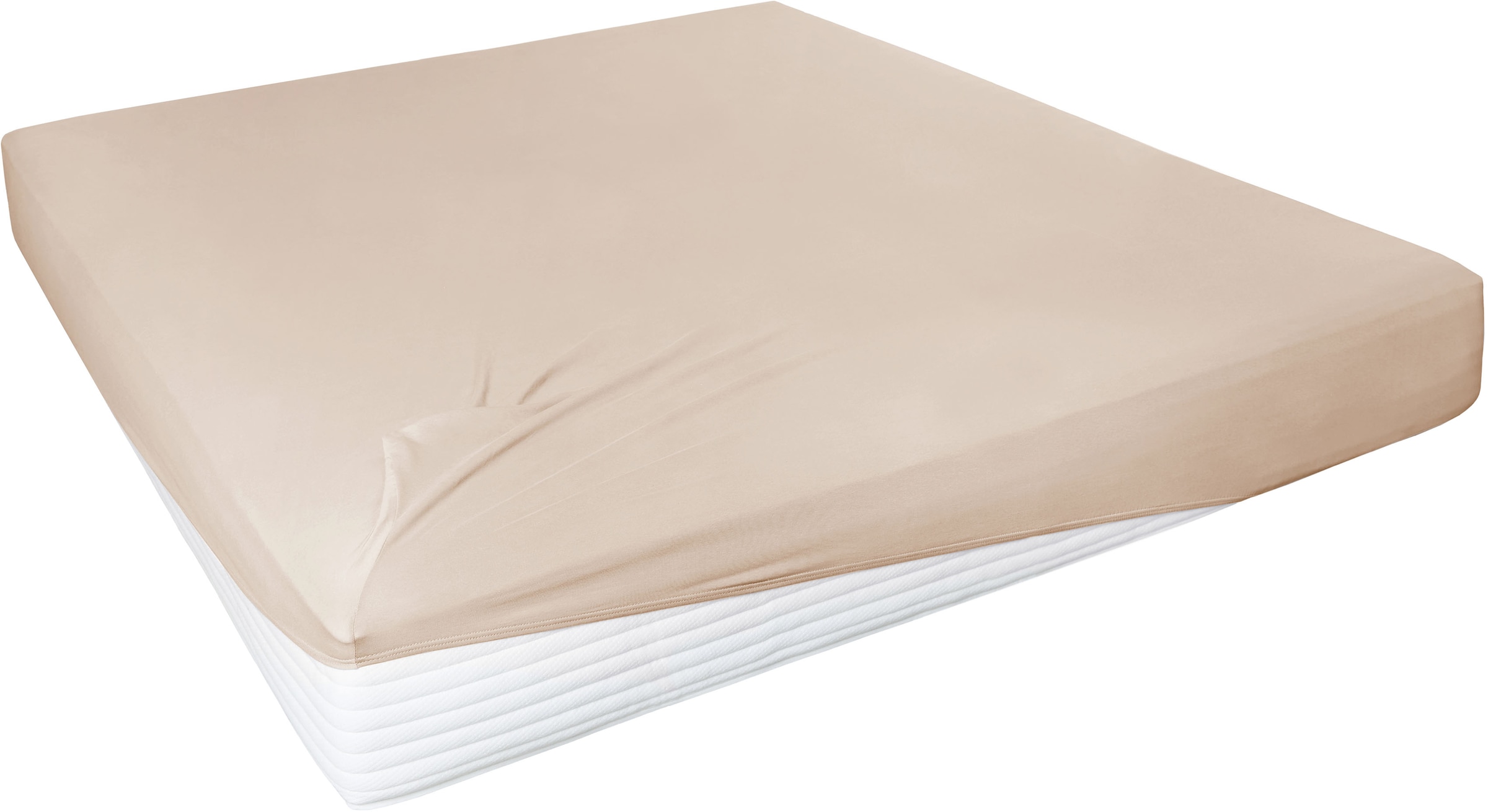 Primera Spannbettlaken "Elasthan-Feinjersey" PREMIUM, aus 95% gekämmter Baumwolle und 5% Elasthan, bis 28 cm Höhe