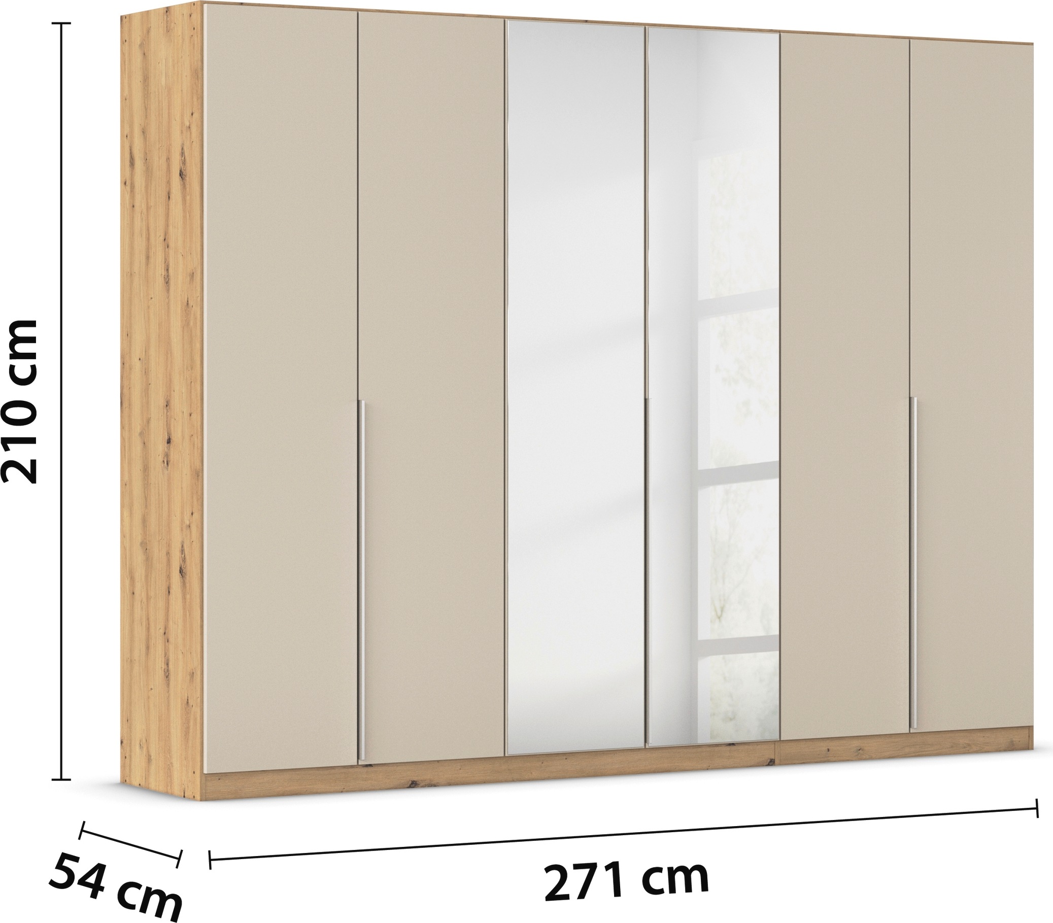 rauch Drehtürenschrank »Kleiderschrank Schrank Garderobe AGORDO mit Dekor- oder Hochglanzfront«, (in zwei Griff-Farben), durchdachte Innenausstattung, in 6 Breiten und 2 Höhen MADE IN GERMANY