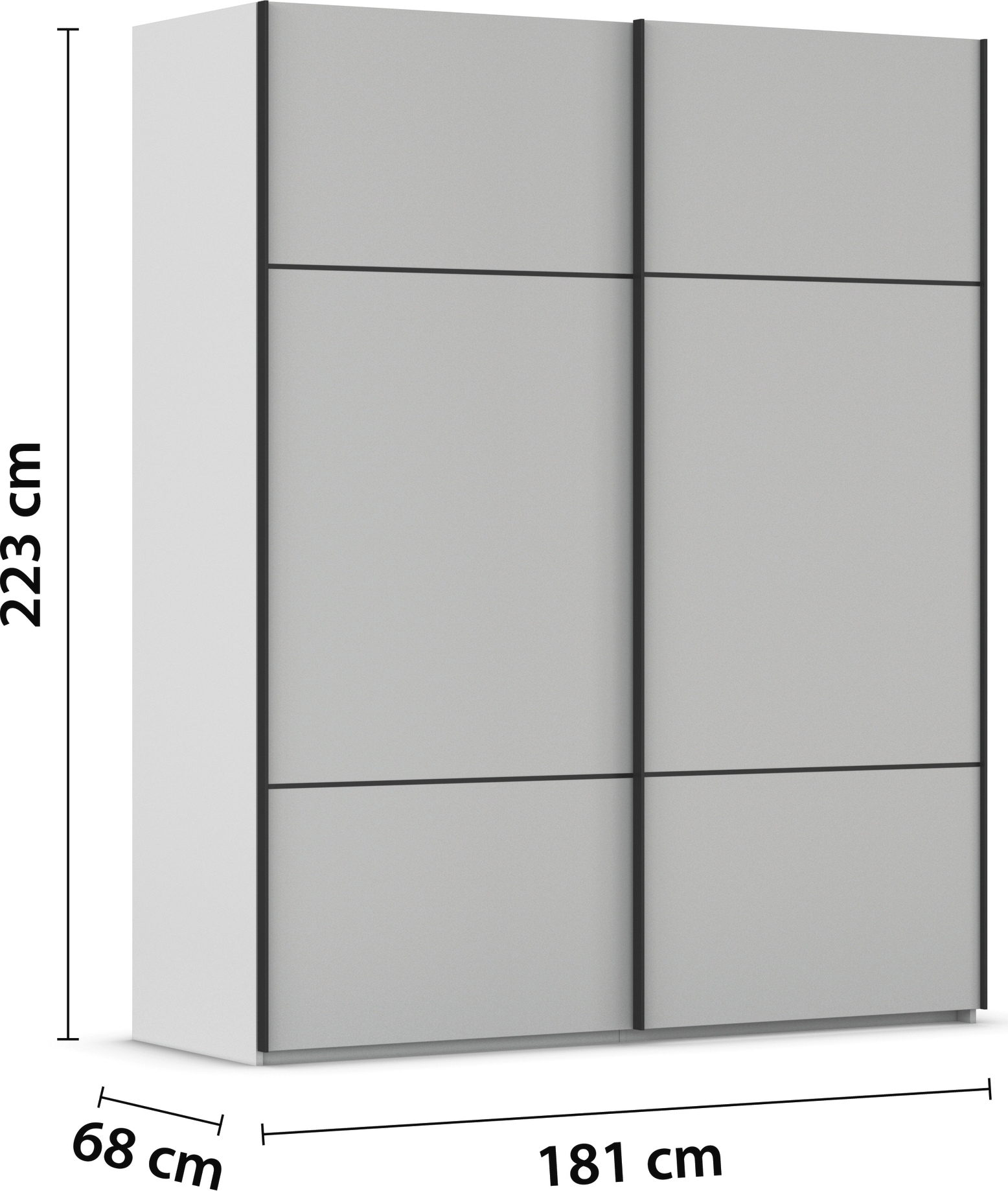 rauch »Kleiderschrank Schrank Garderobe Schlafzimmerschrank SCALE-TRIO« edle dreigeteilte Front, 2 Zierleisten in Griff-Farbe MADE IN GERMANY