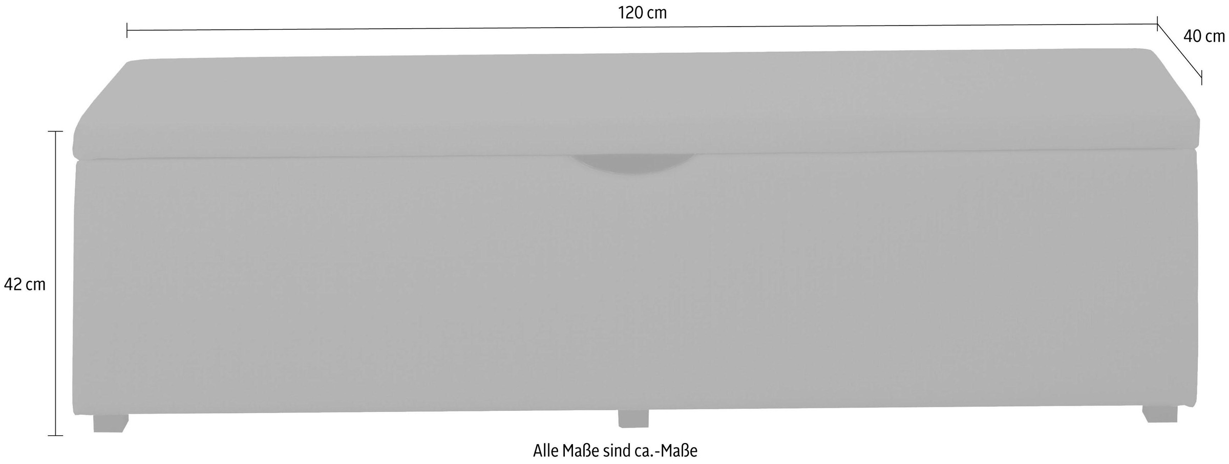 Places of Style Hockerbank »Standard«, Breite 120cm oder 160cm, auch als Garderobenbank oder Bettbank