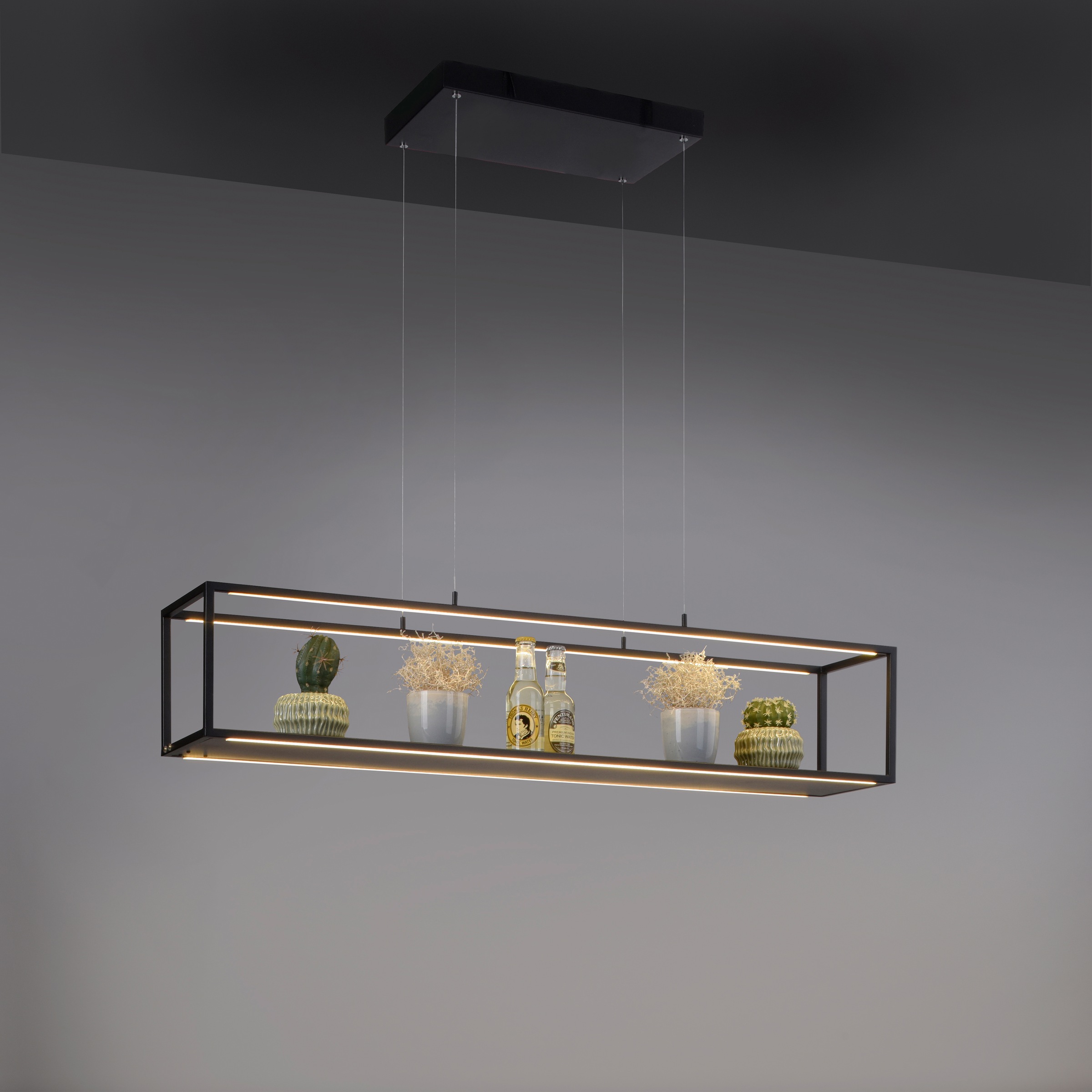Places of Style LED Pendelleuchte »Cashel«, 4 flammig, Leuchtmittel LED-Board | LED fest integriert, LED Pendelleuchte, warmweißes Licht, 3000 K, inkl 3-Stufen-Touchdimmer